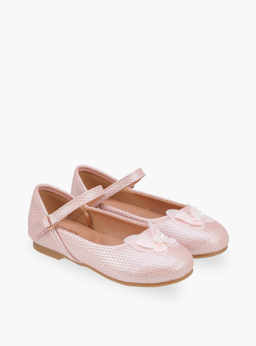 Juniors Girls Butterfly Detail Mary Jane Shoes-girls-shoes-ballerinas-image-1