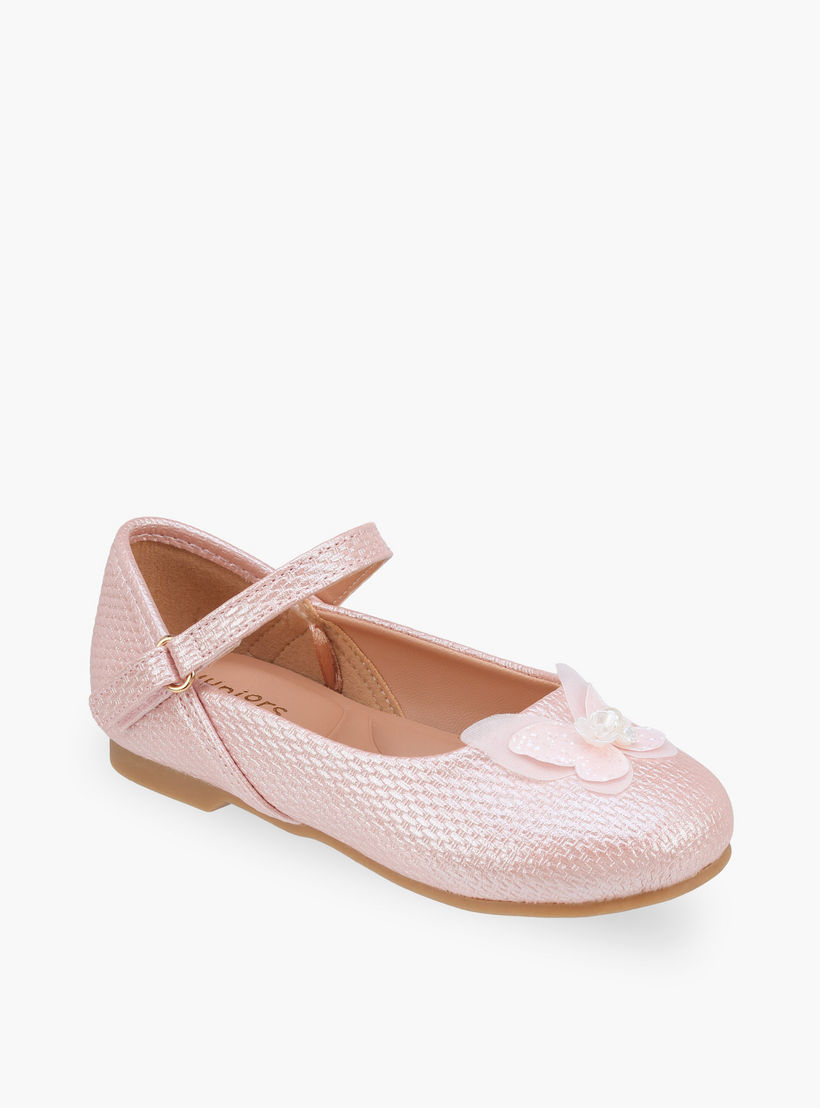 Juniors Girls Butterfly Detail Mary Jane Shoes-girls-shoes-ballerinas-image-2