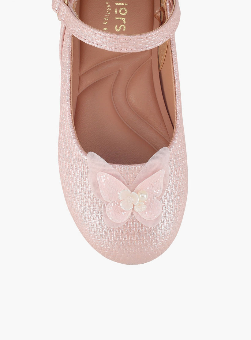 Juniors Girls Butterfly Detail Mary Jane Shoes-girls-shoes-ballerinas-image-4