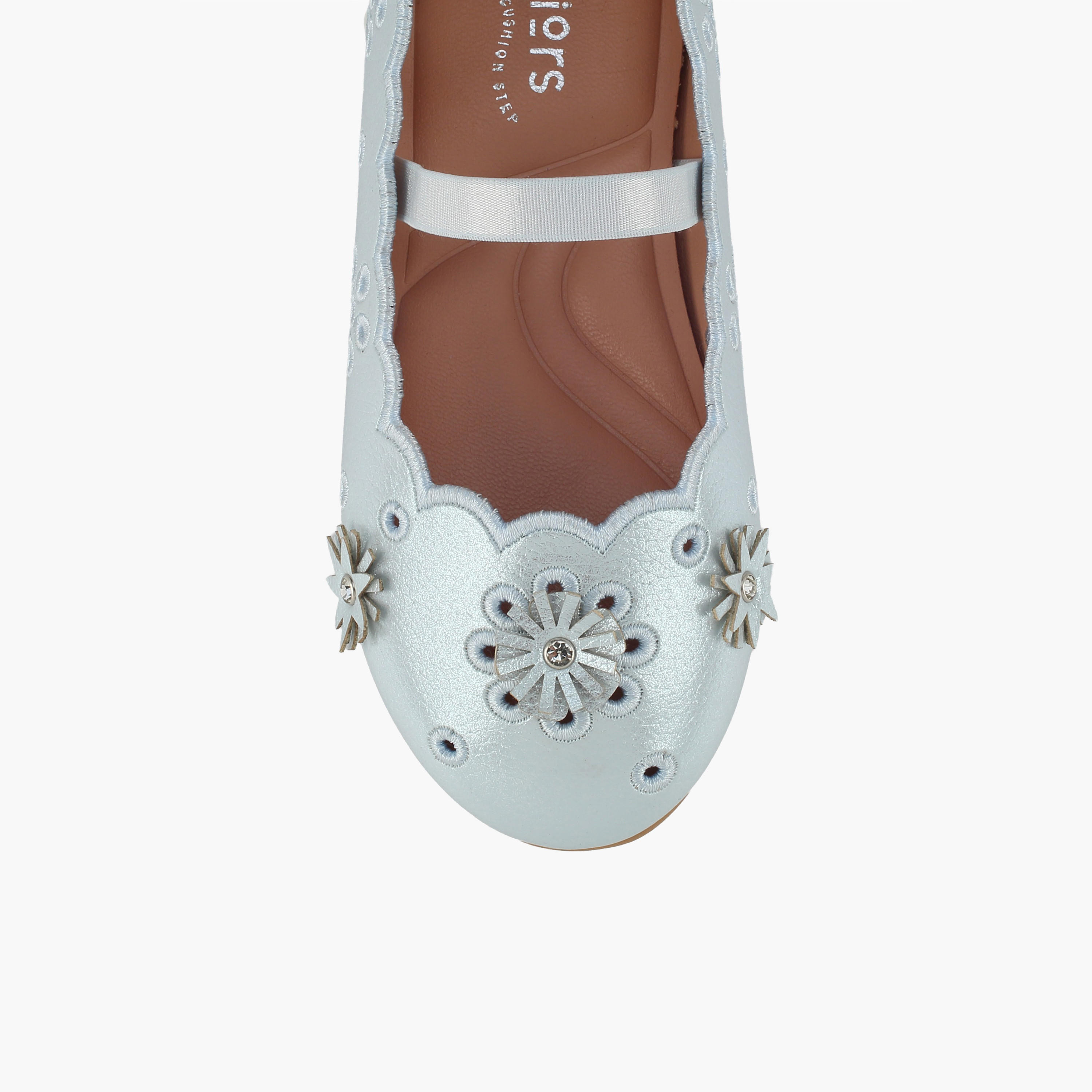 Juniors Girls Floral Embellished Ballerina Shoes-girls-shoes-ballerinas-image-4