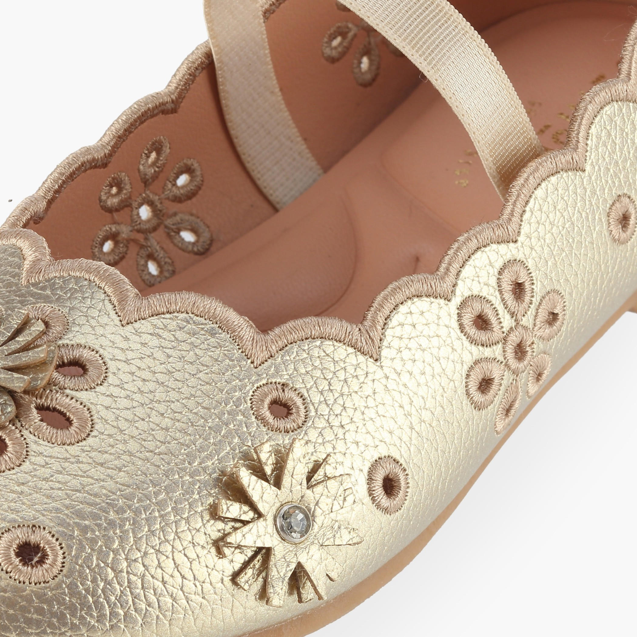 Juniors Girls Floral Embellished Ballerina Shoes-girls-shoes-ballerinas-image-6
