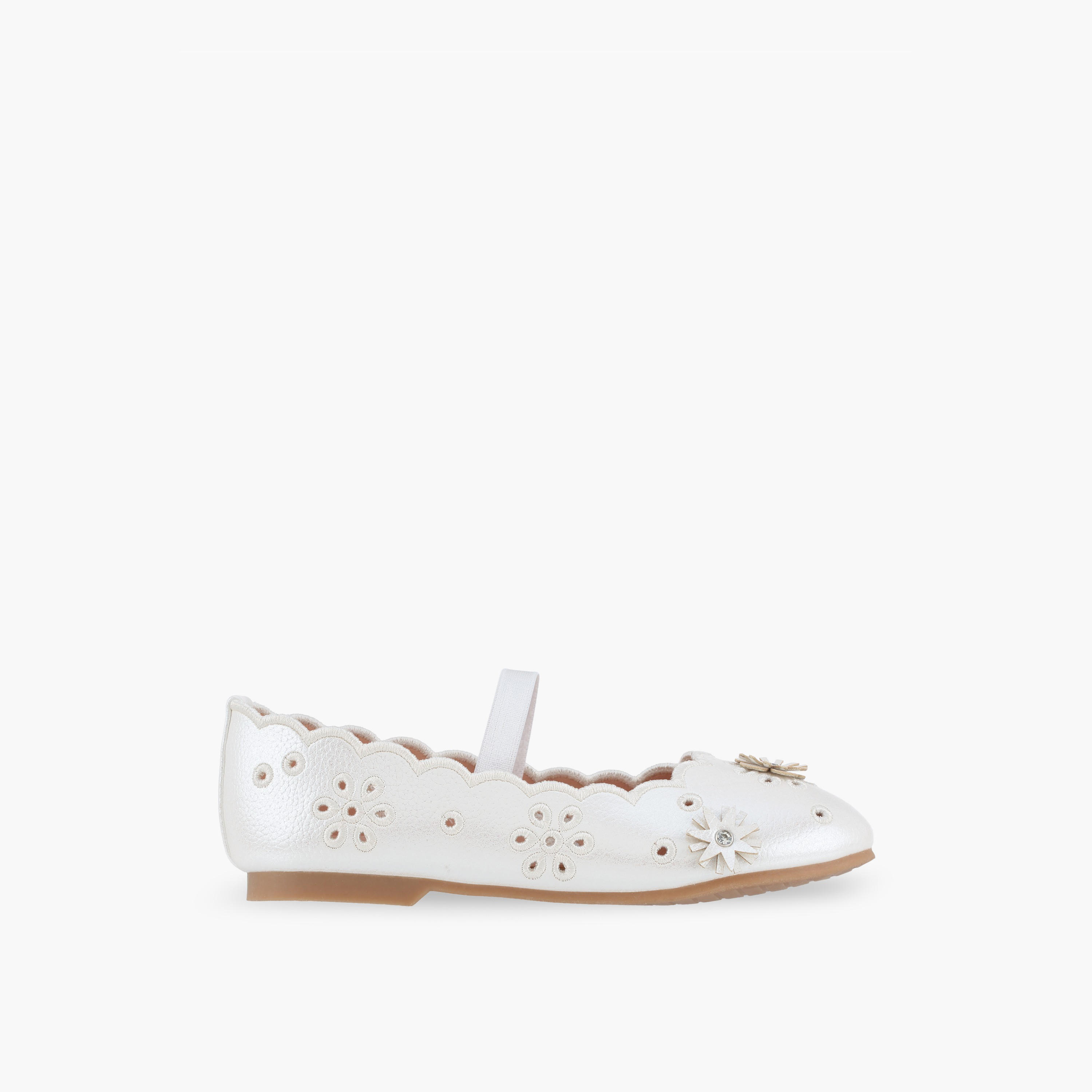 Juniors Girls Floral Embellished Ballerina Shoes-girls-shoes-ballerinas-image-3