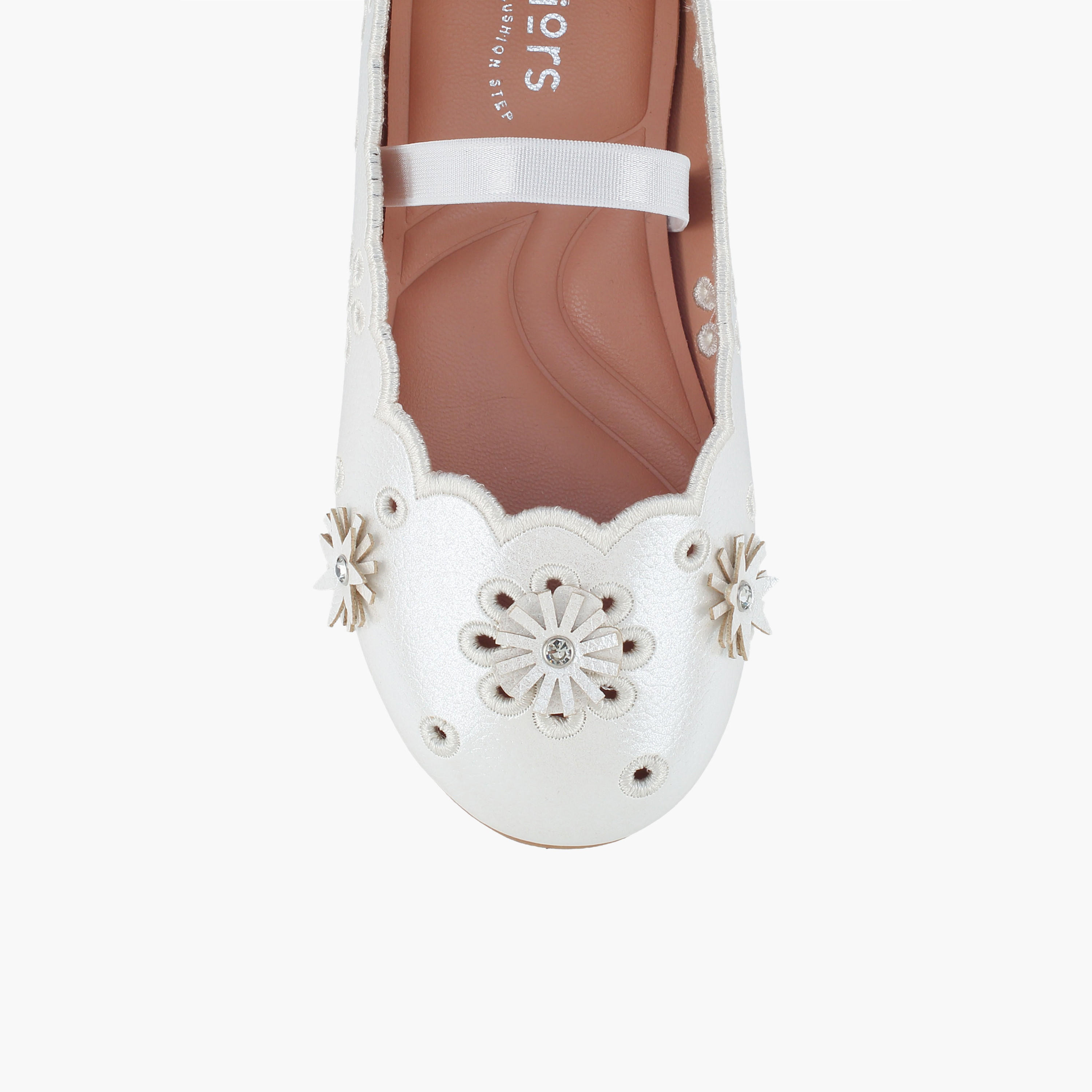 Juniors Girls Floral Embellished Ballerina Shoes-girls-shoes-ballerinas-image-4