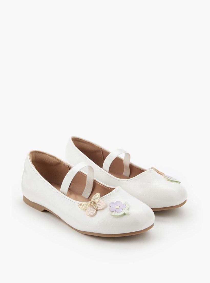 Juniors Girls Floral Accent Ballerina Shoes-girls-shoes-ballerinas-image-1