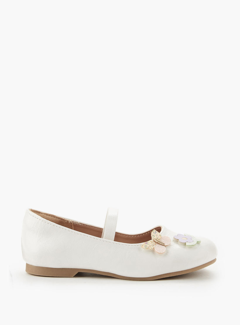Juniors Girls Floral Accent Ballerina Shoes-girls-shoes-ballerinas-image-2