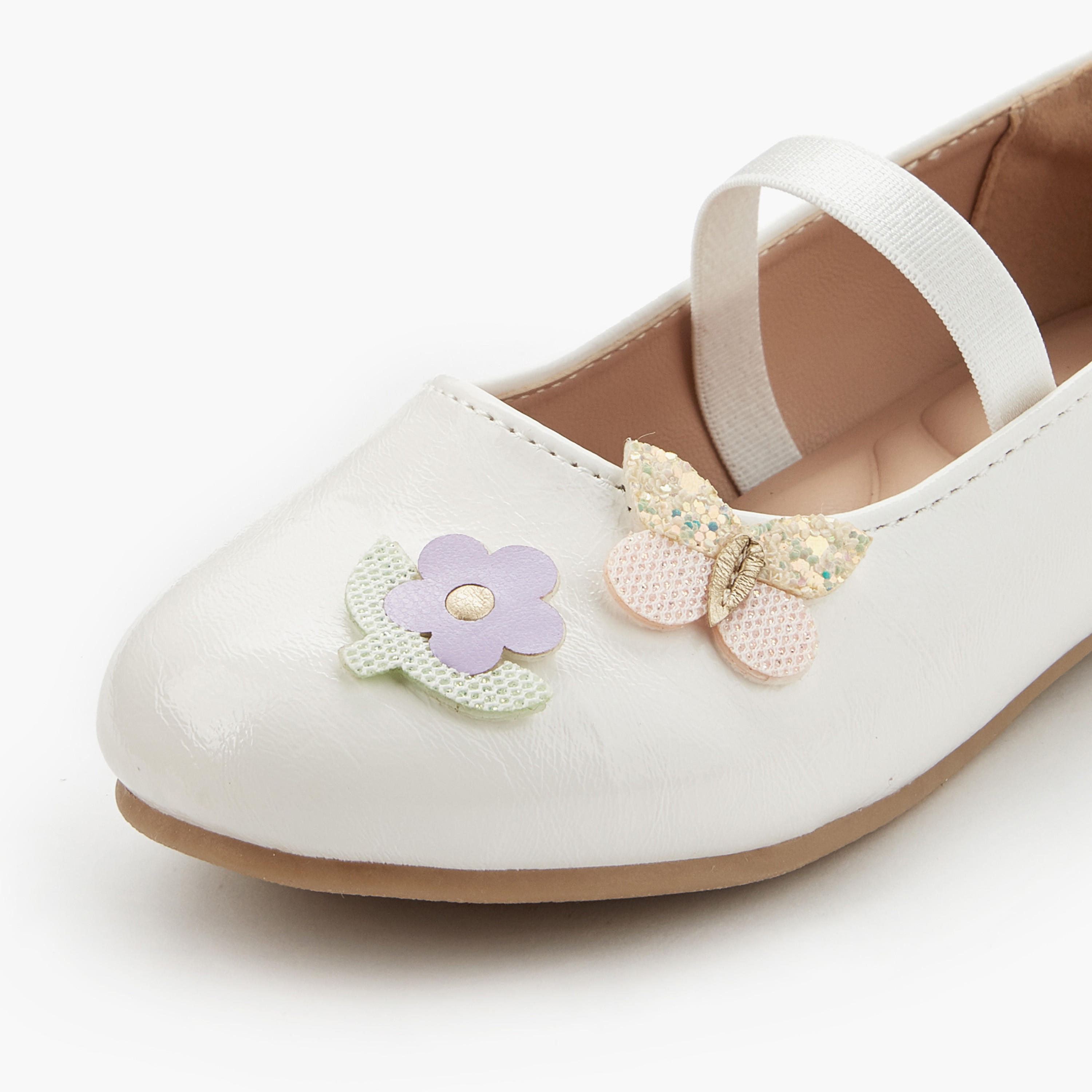 Juniors Girls Floral Accent Ballerina Shoes-girls-shoes-ballerinas-image-4