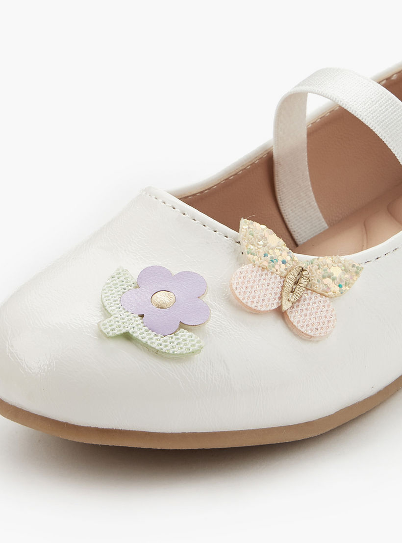 Juniors Girls Floral Accent Ballerina Shoes-girls-shoes-ballerinas-image-4