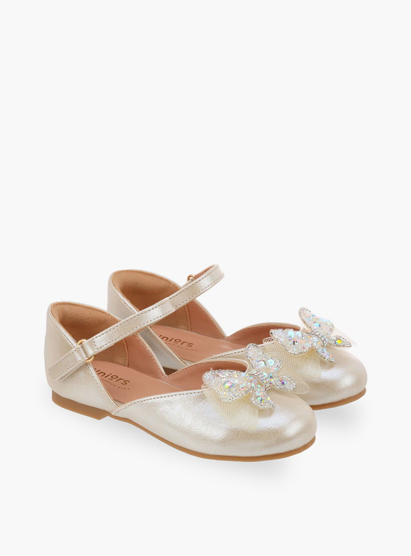 Juniors Girls Butterfly Embellished Mary Jane Shoes-girls-shoes-ballerinas-image-1