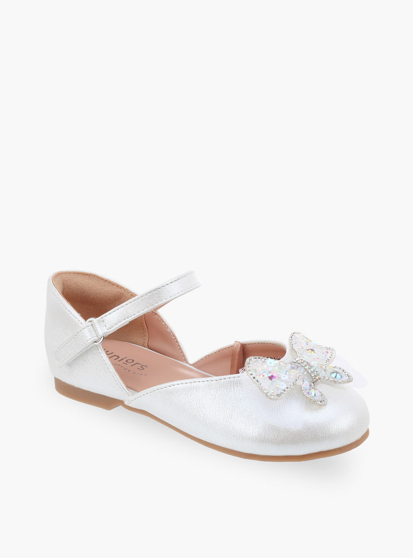 Juniors Girls Butterfly Embellished Mary Jane Shoes-girls-shoes-ballerinas-image-2
