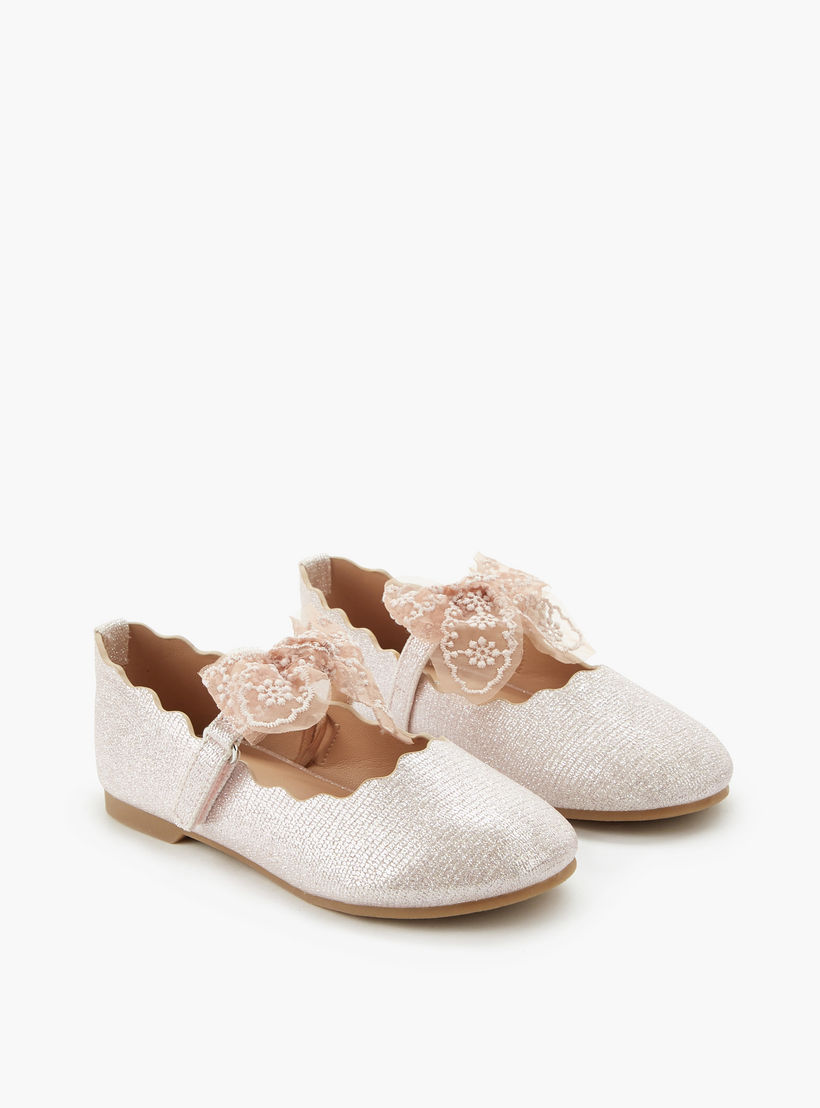 حذاء باليرينا بفيونكة دانتيل للبنات من جونيورز-girls-shoes-ballerinas-image-1