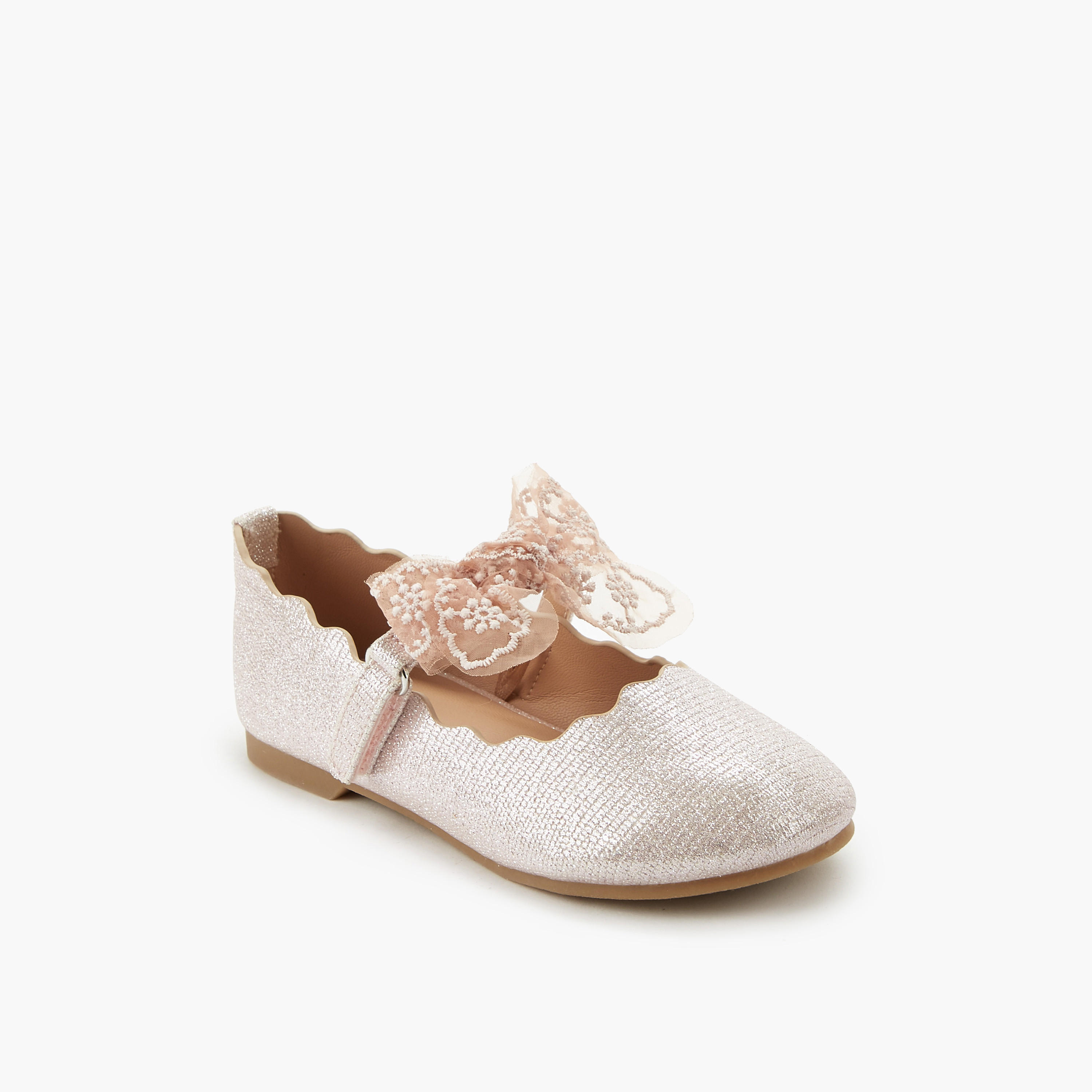 Juniors Girls Lace Bow Detail Ballerina Shoes-girls-shoes-ballerinas-image-2