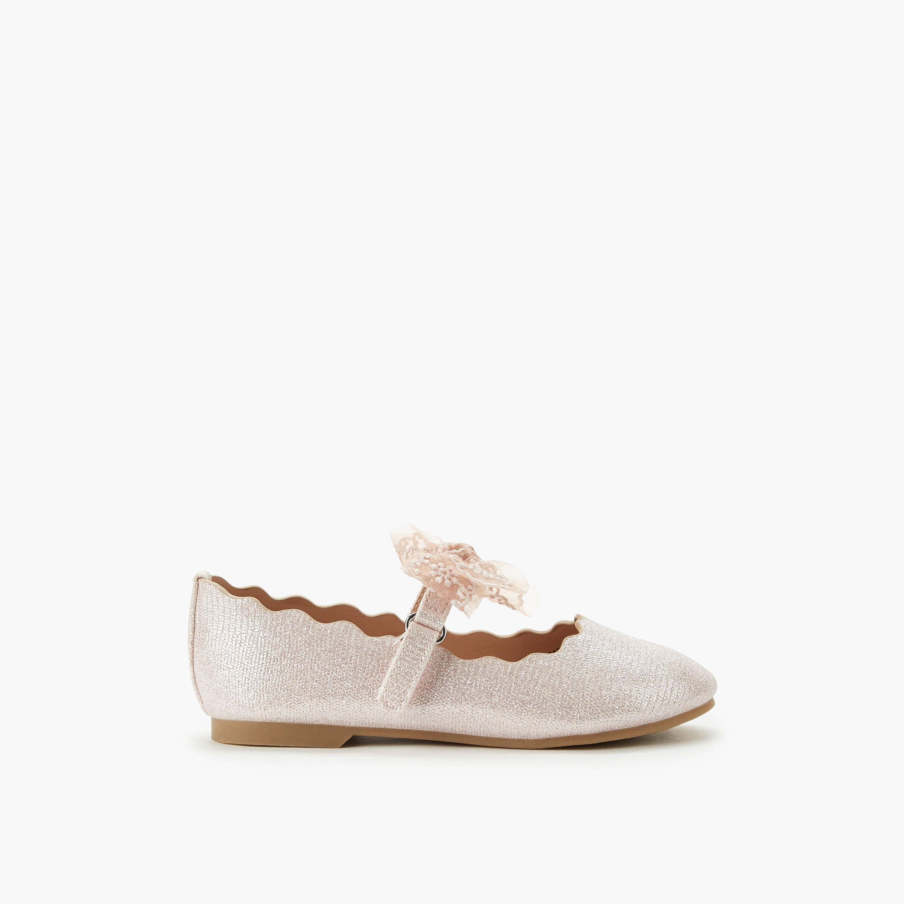 حذاء باليرينا بفيونكة دانتيل للبنات من جونيورز-girls-shoes-ballerinas-image-3
