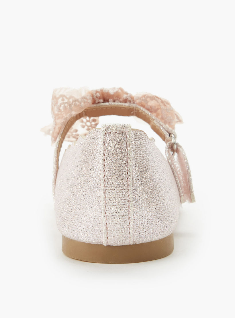 حذاء باليرينا بفيونكة دانتيل للبنات من جونيورز-girls-shoes-ballerinas-image-4