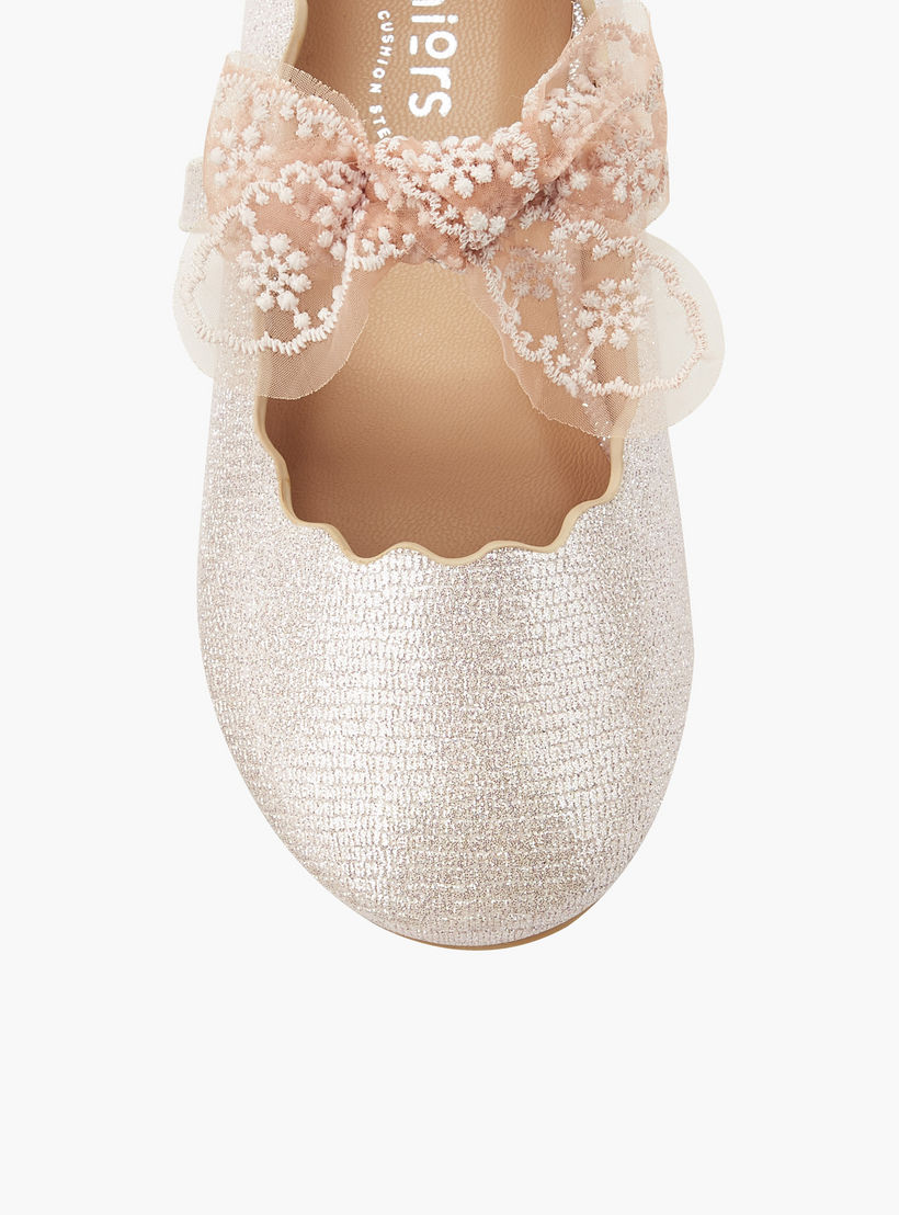 حذاء باليرينا بفيونكة دانتيل للبنات من جونيورز-girls-shoes-ballerinas-image-5