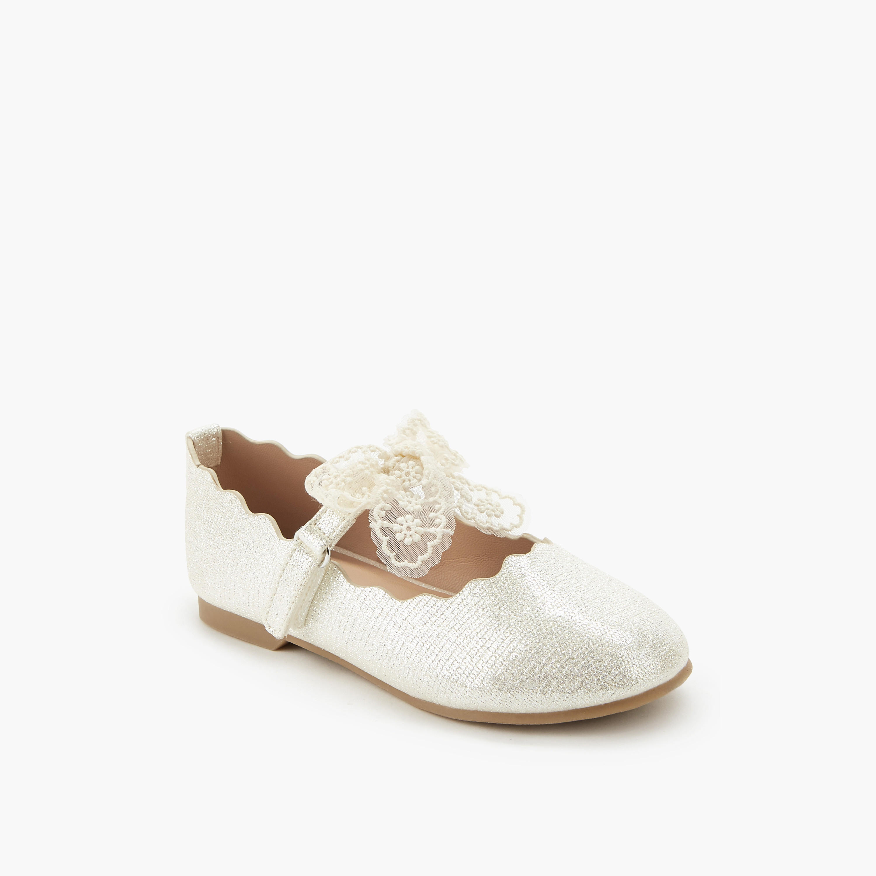 Juniors Girls Lace Bow Detail Ballerina Shoes-girls-shoes-ballerinas-image-2