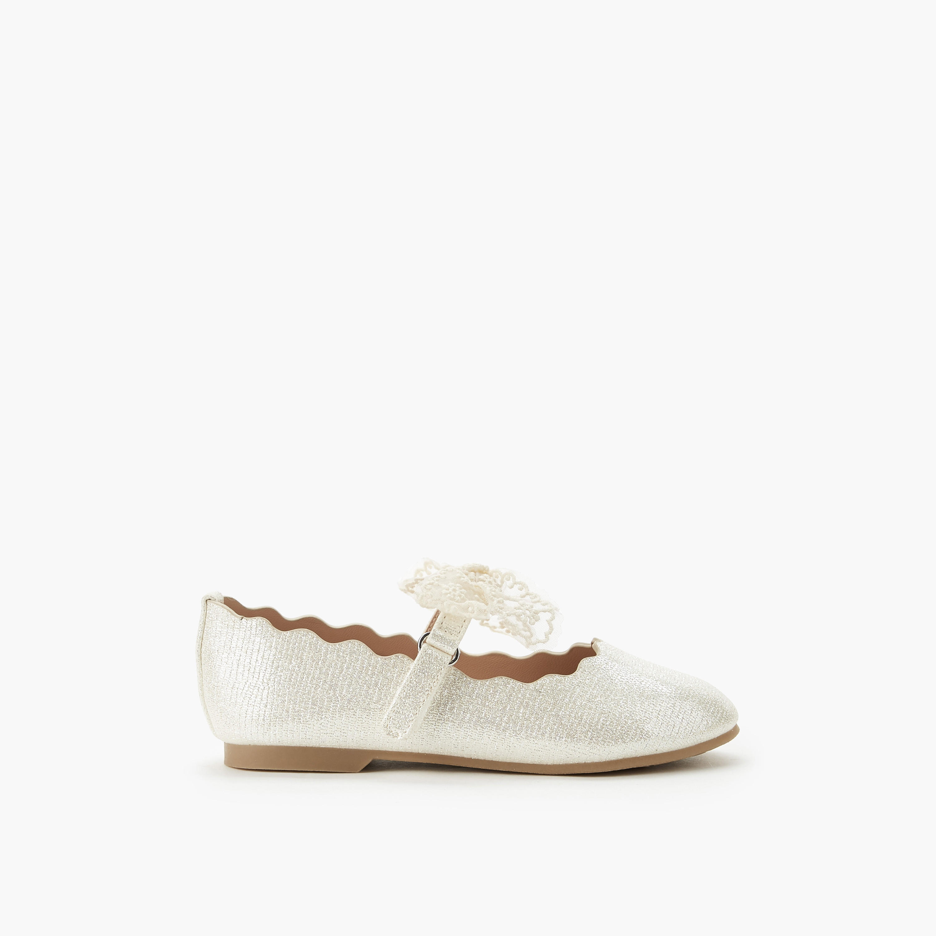 Juniors Girls Lace Bow Detail Ballerina Shoes-girls-shoes-ballerinas-image-3
