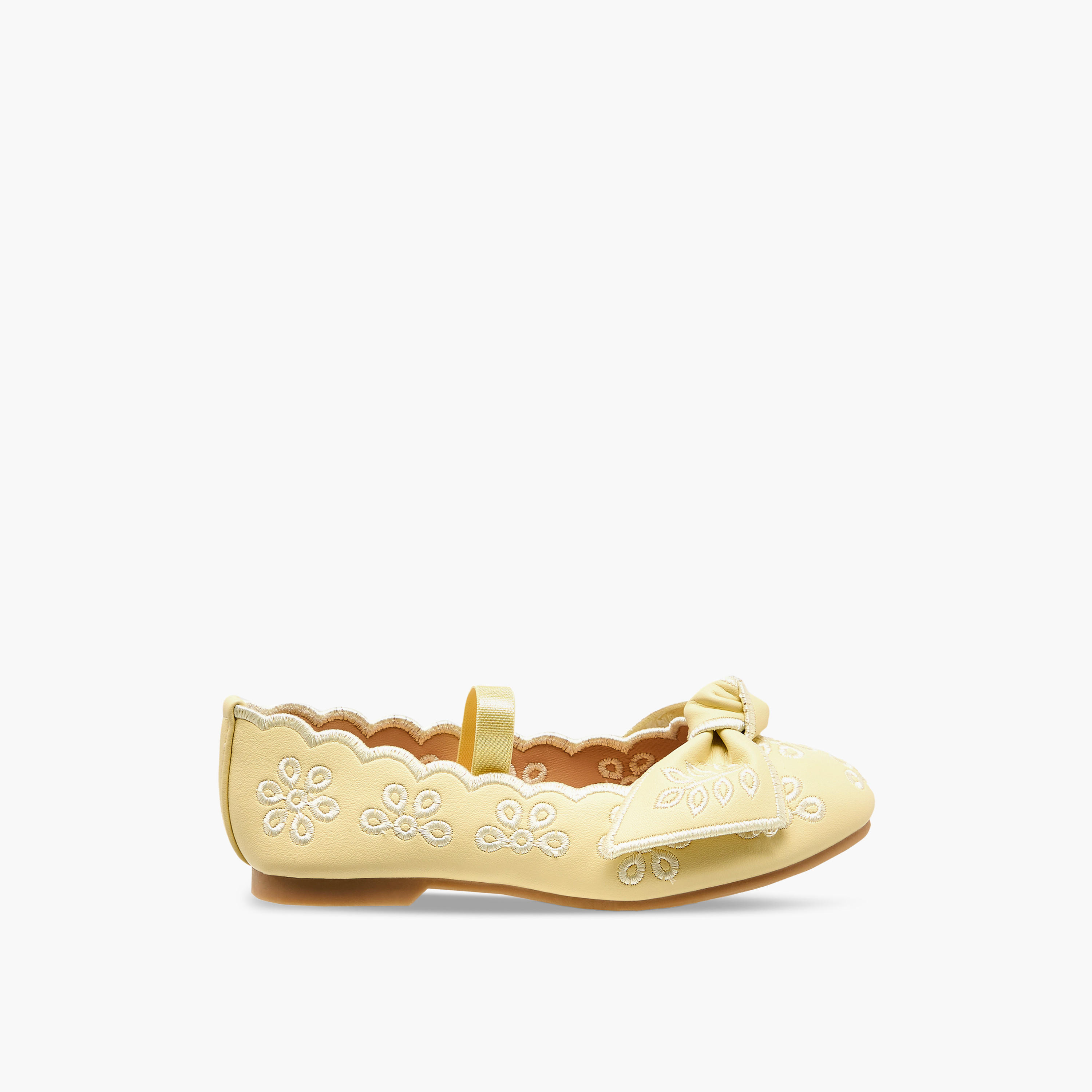 حذاء باليرينا مطرز بفيونكة للبنات من جونيورز-girls-shoes-ballerinas-image-3
