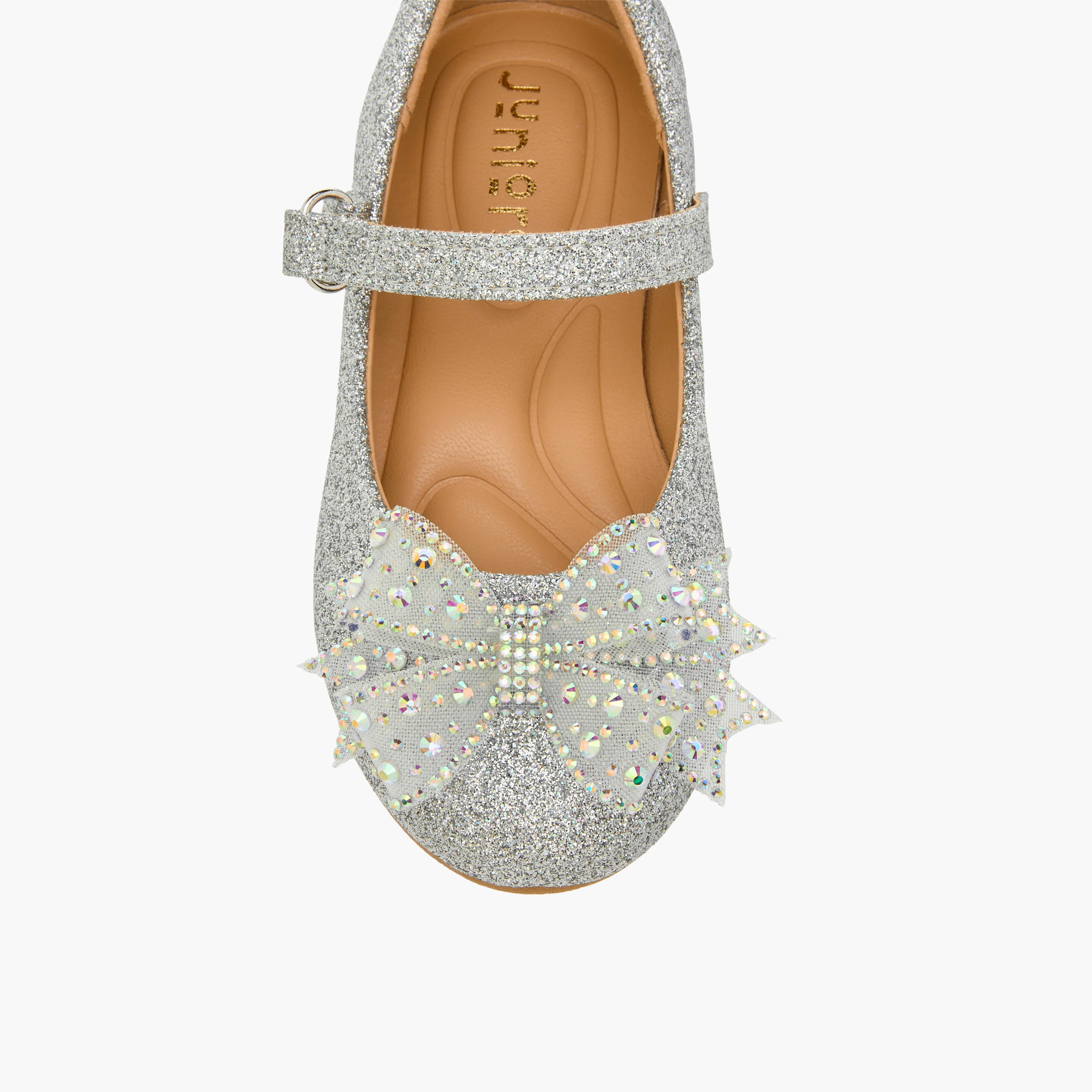 Juniors Bow Embellished Mary Jane Shoes with Hook and Loop Closure-girls-shoes-maryjanes-image-4