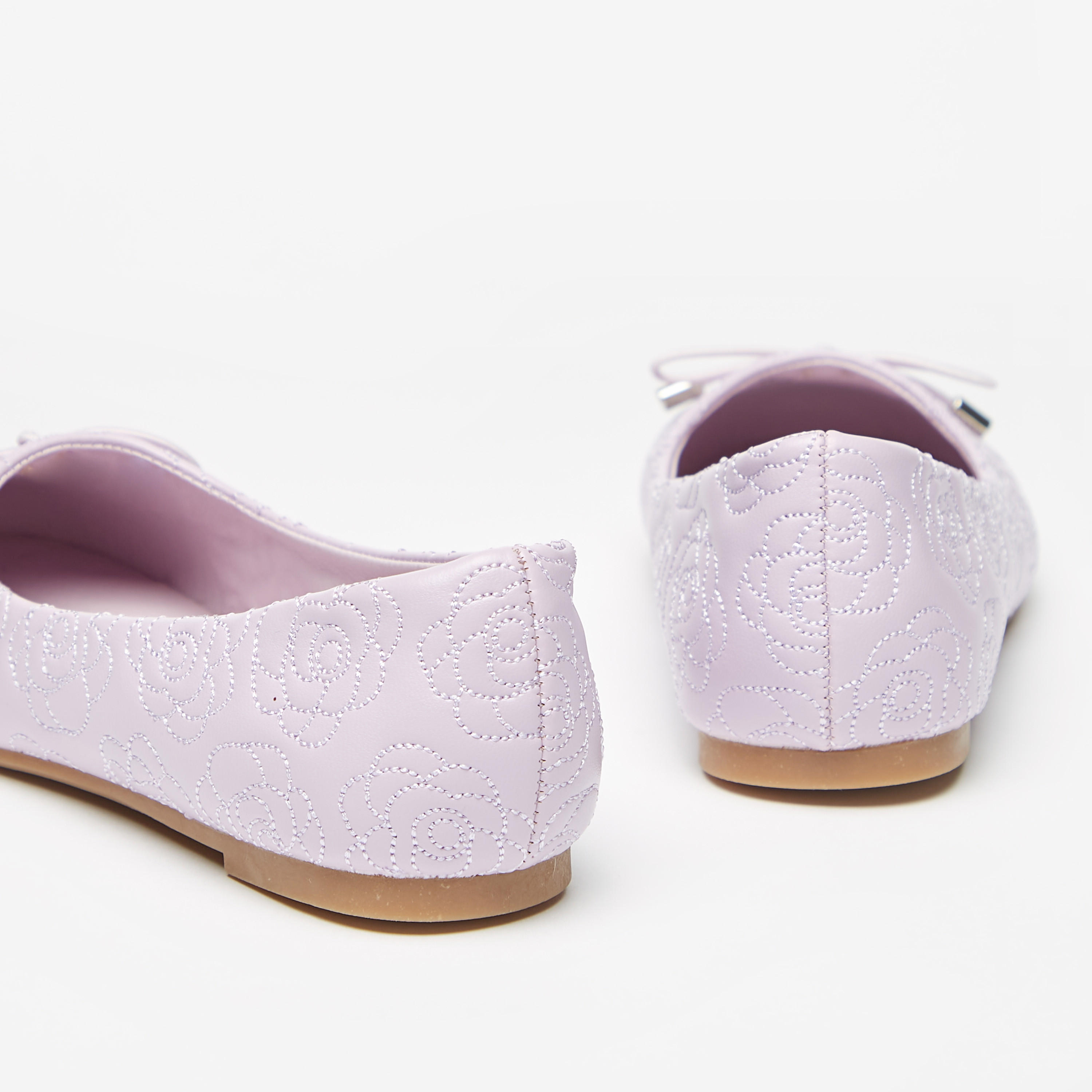 حذاء باليرينا مبطن سهل الارتداء بمقدمة مستديرة وفيونكة من ليتل ميسي-girls-shoes-ballerinas-image-4