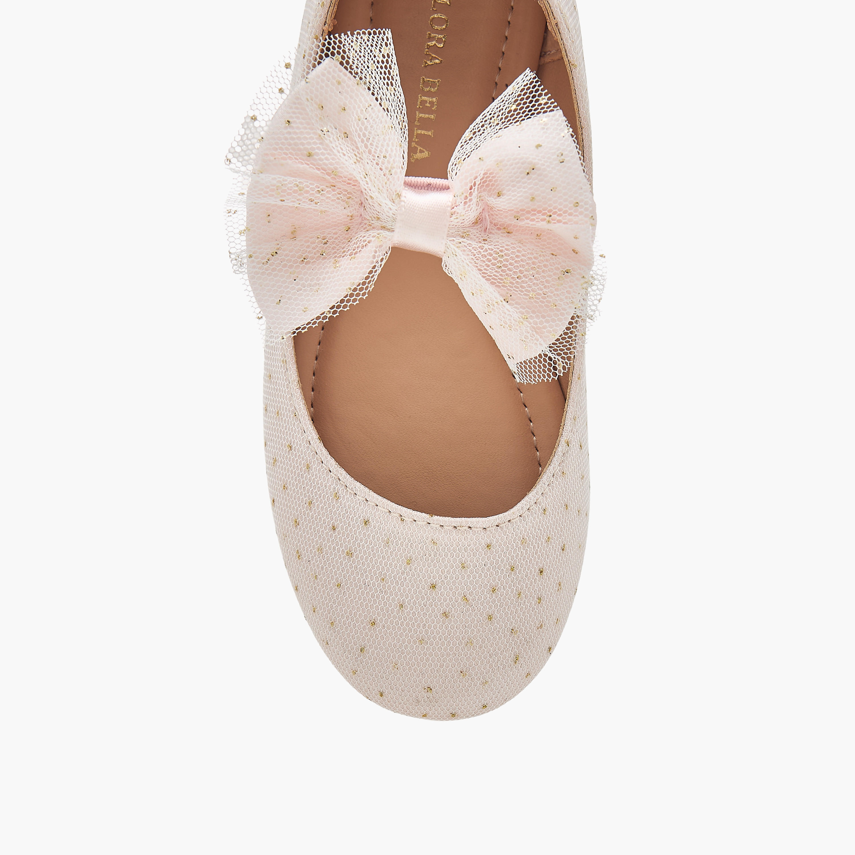 Flora Bella Textured Ballerina Shoes with Elastic Closure-girls-shoes-ballerinas-image-4