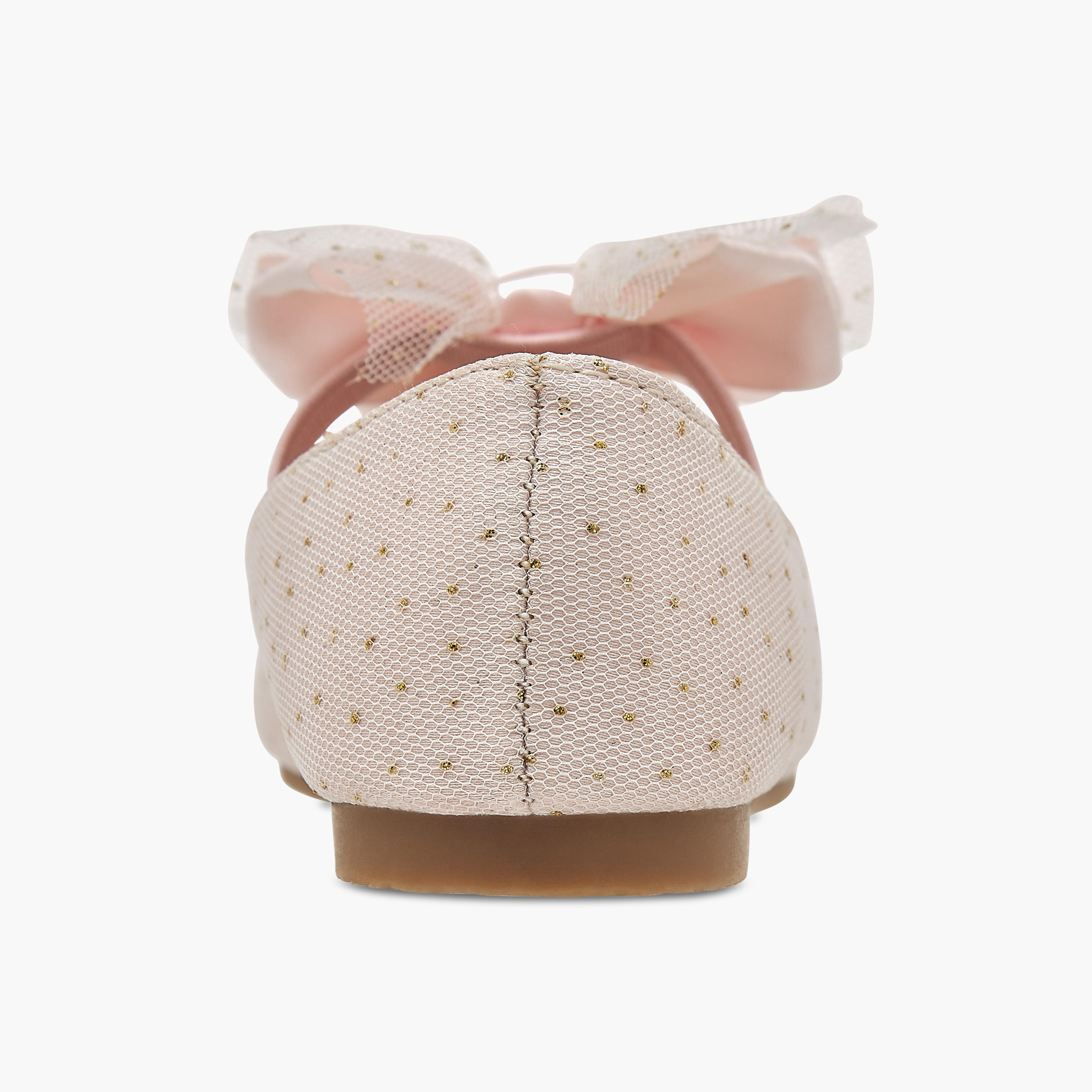 Flora Bella Textured Ballerina Shoes with Elastic Closure-girls-shoes-ballerinas-image-5