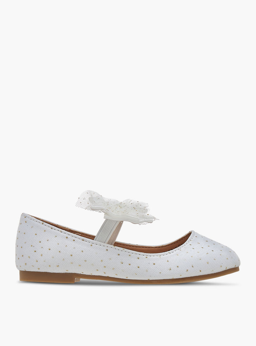 Flora Bella Textured Ballerina Shoes with Elastic Closure-girls-shoes-ballerinas-image-3