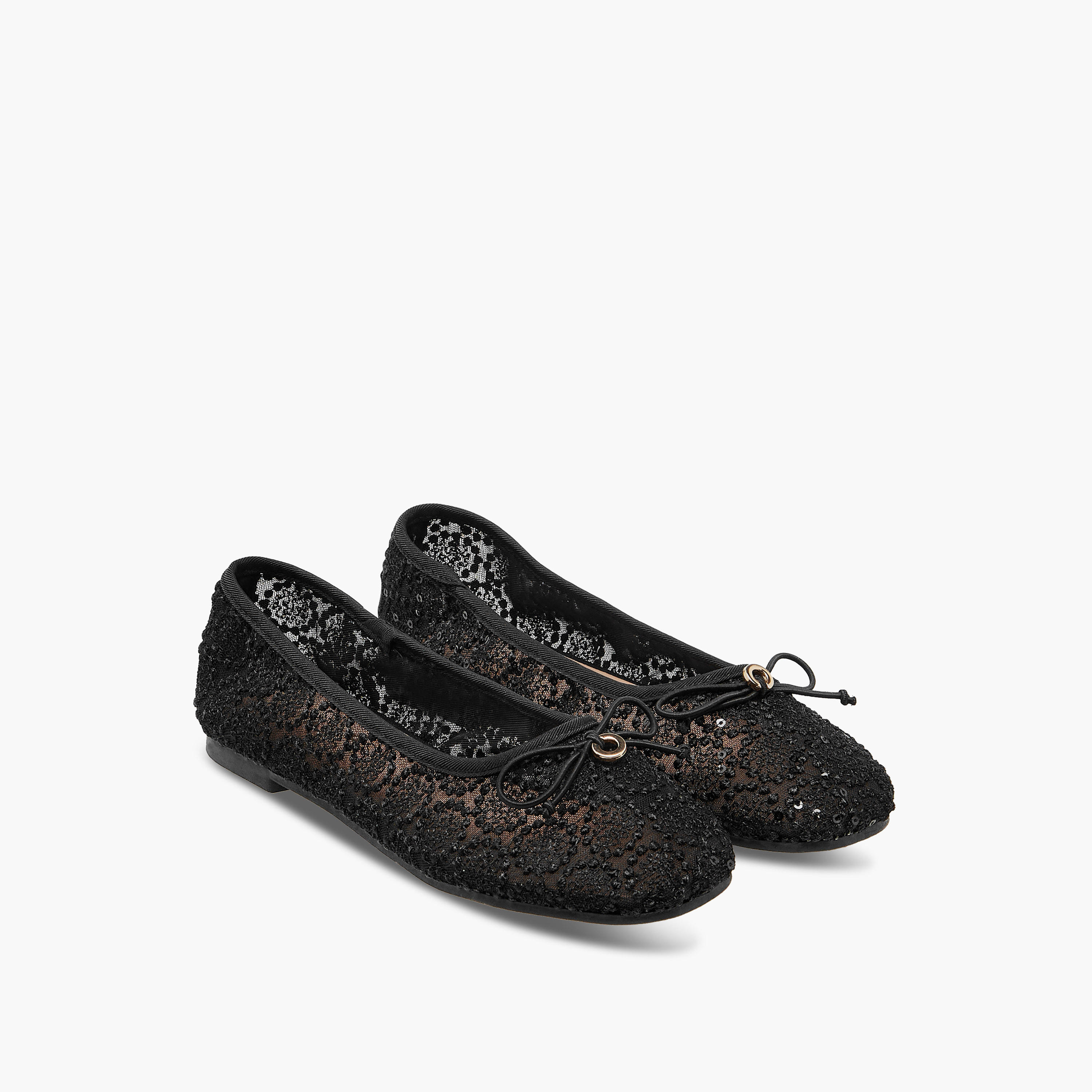 Little Missy Embroidered Ballerina with Bow Accent-girls-shoes-ballerinas-image-1