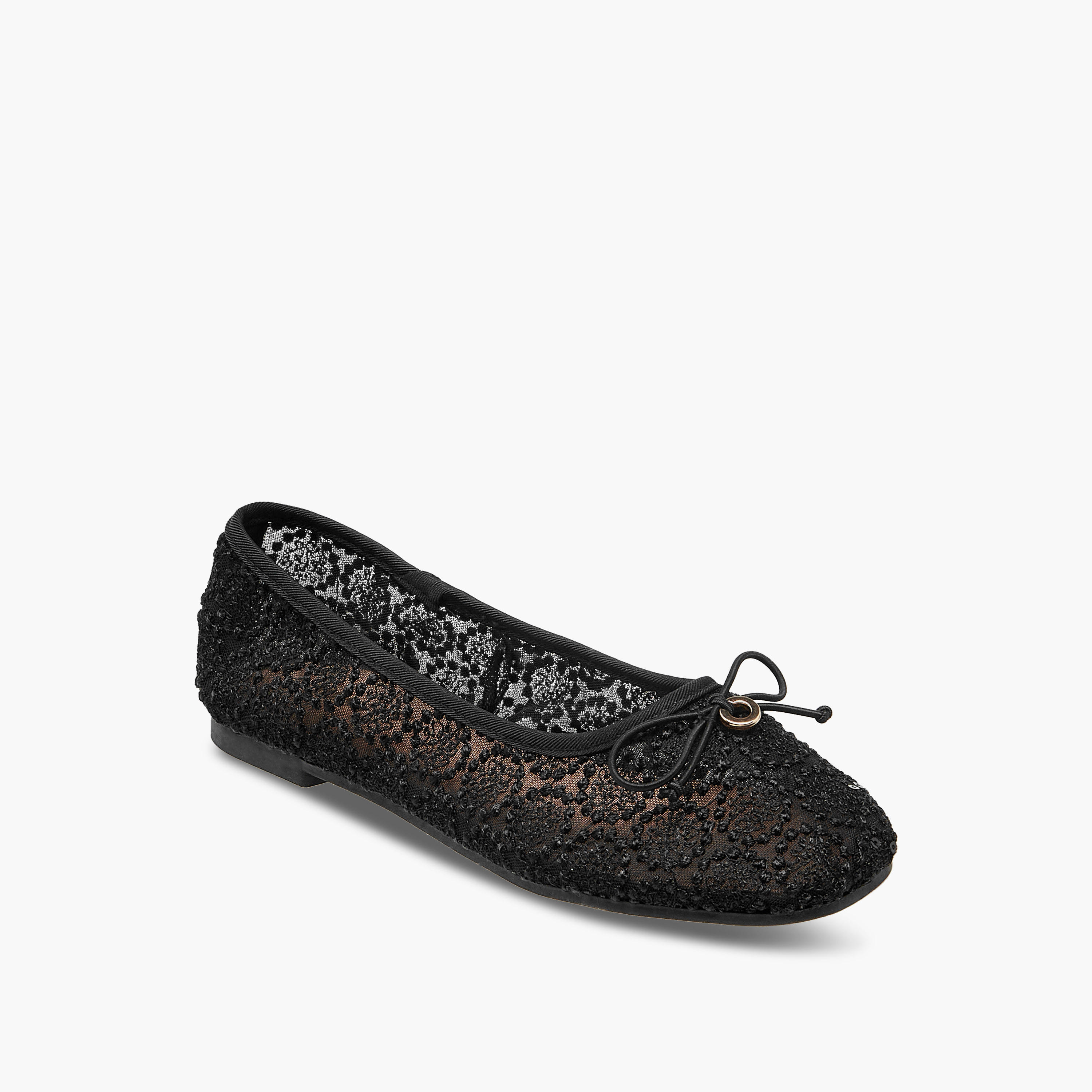 Little Missy Embroidered Ballerina with Bow Accent-girls-shoes-ballerinas-image-2