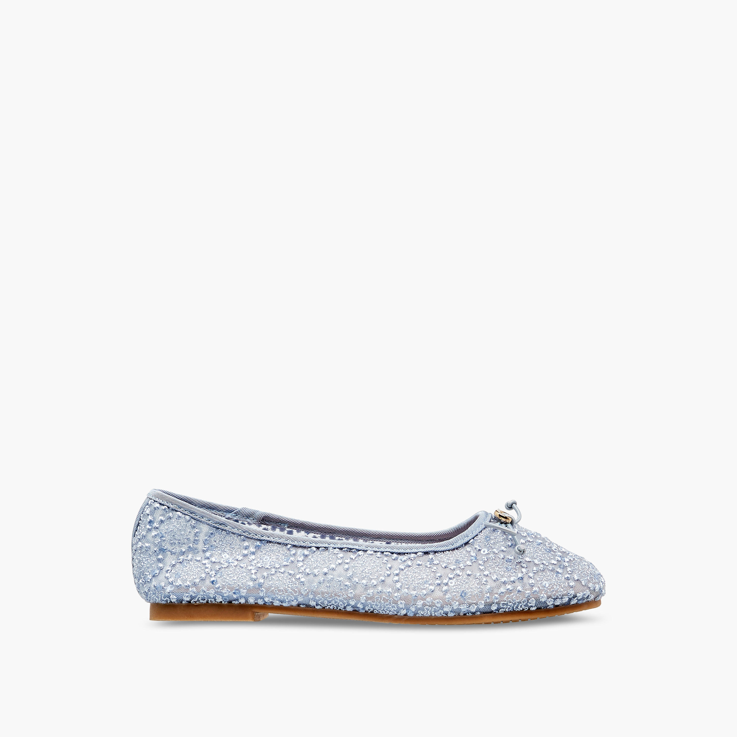 Little Missy Embroidered Ballerina with Bow Accent-girls-shoes-ballerinas-image-3