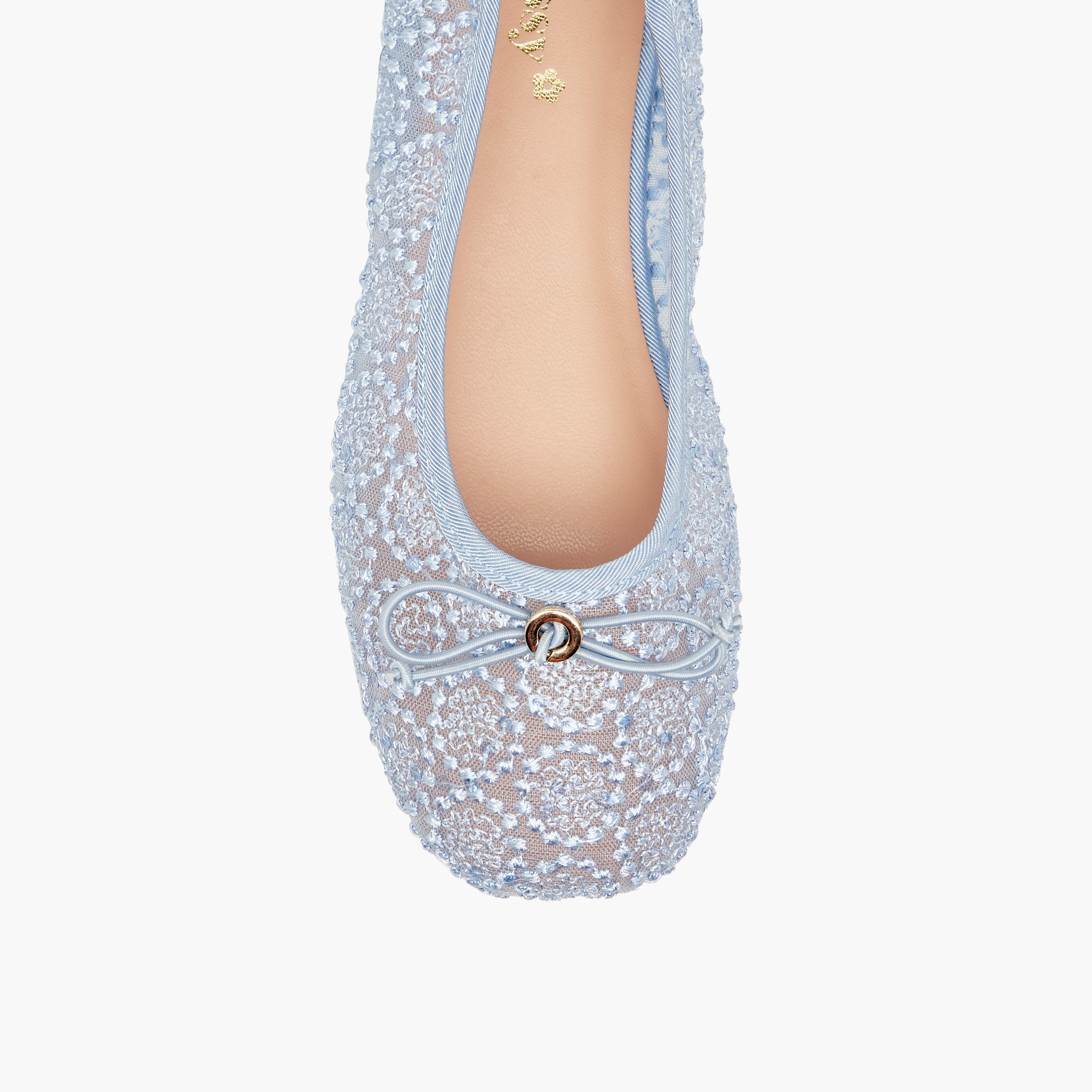 Little Missy Embroidered Ballerina with Bow Accent-girls-shoes-ballerinas-image-4