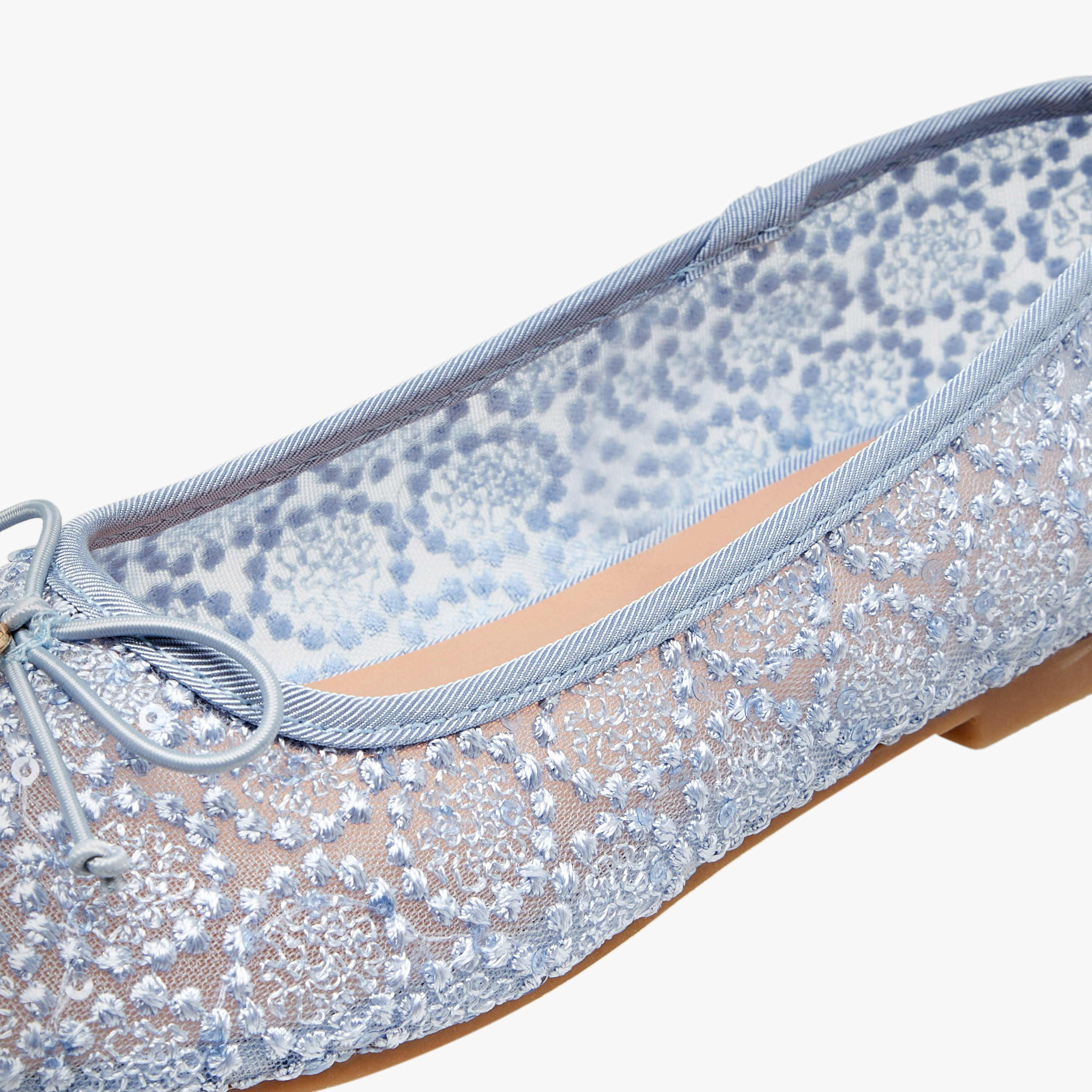 Little Missy Embroidered Ballerina with Bow Accent-girls-shoes-ballerinas-image-6