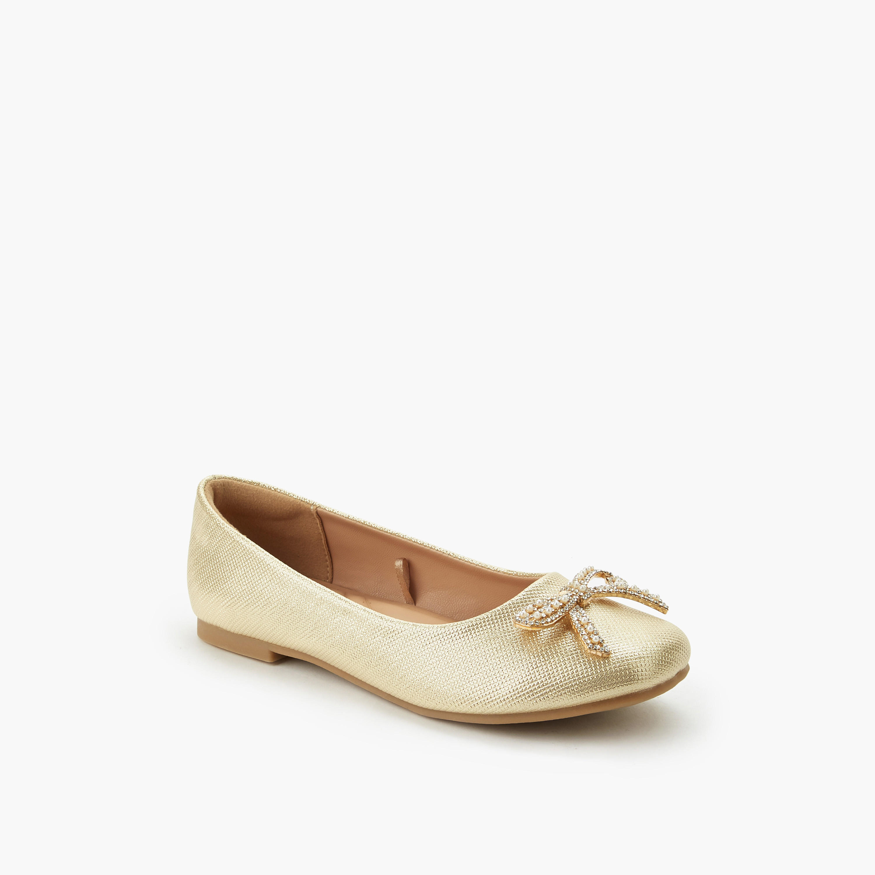 Celeste Girls Bow Embellished Ballerina Shoes-girls-shoes-ballerinas-image-2