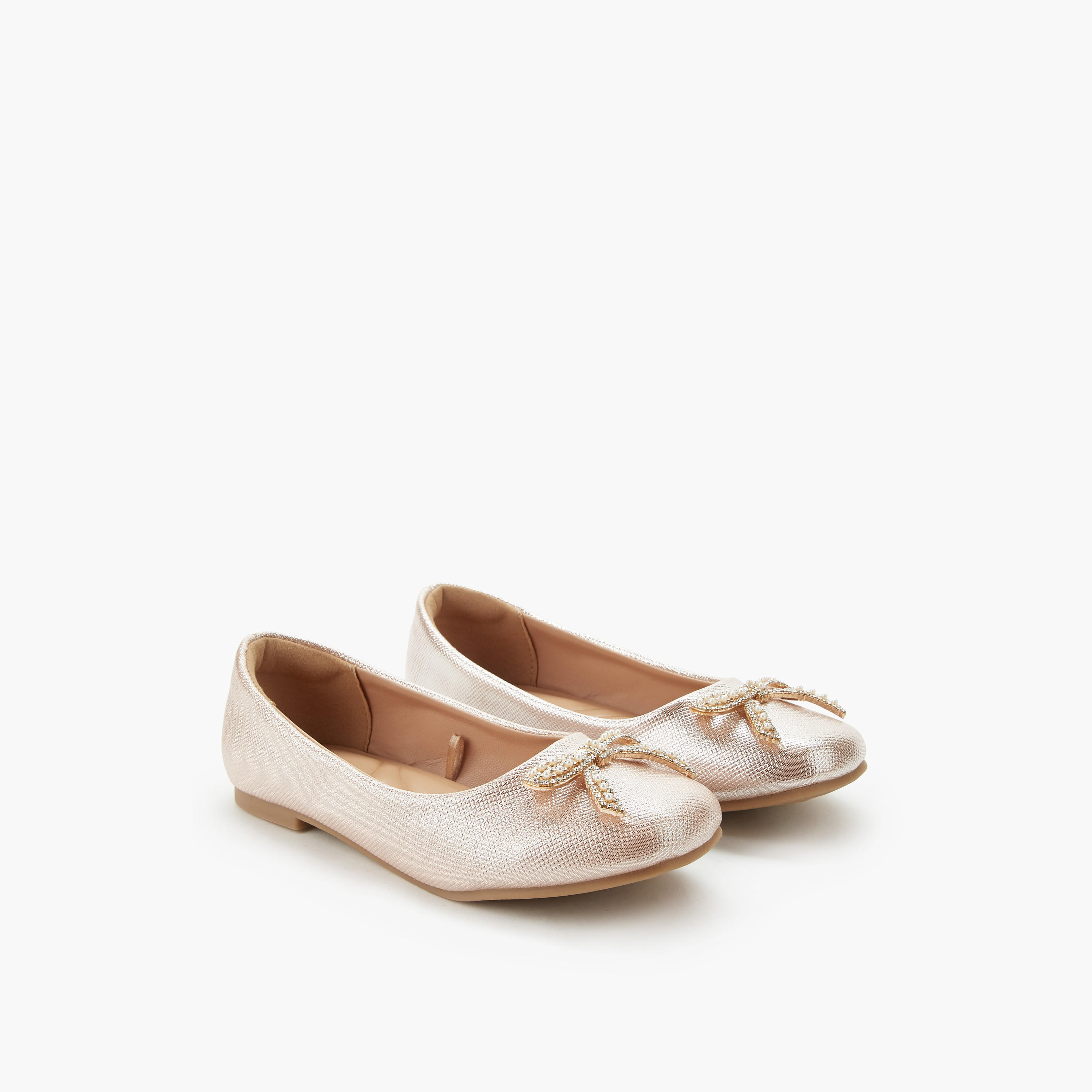 Celeste Girls Bow Embellished Ballerina Shoes-girls-shoes-ballerinas-image-1