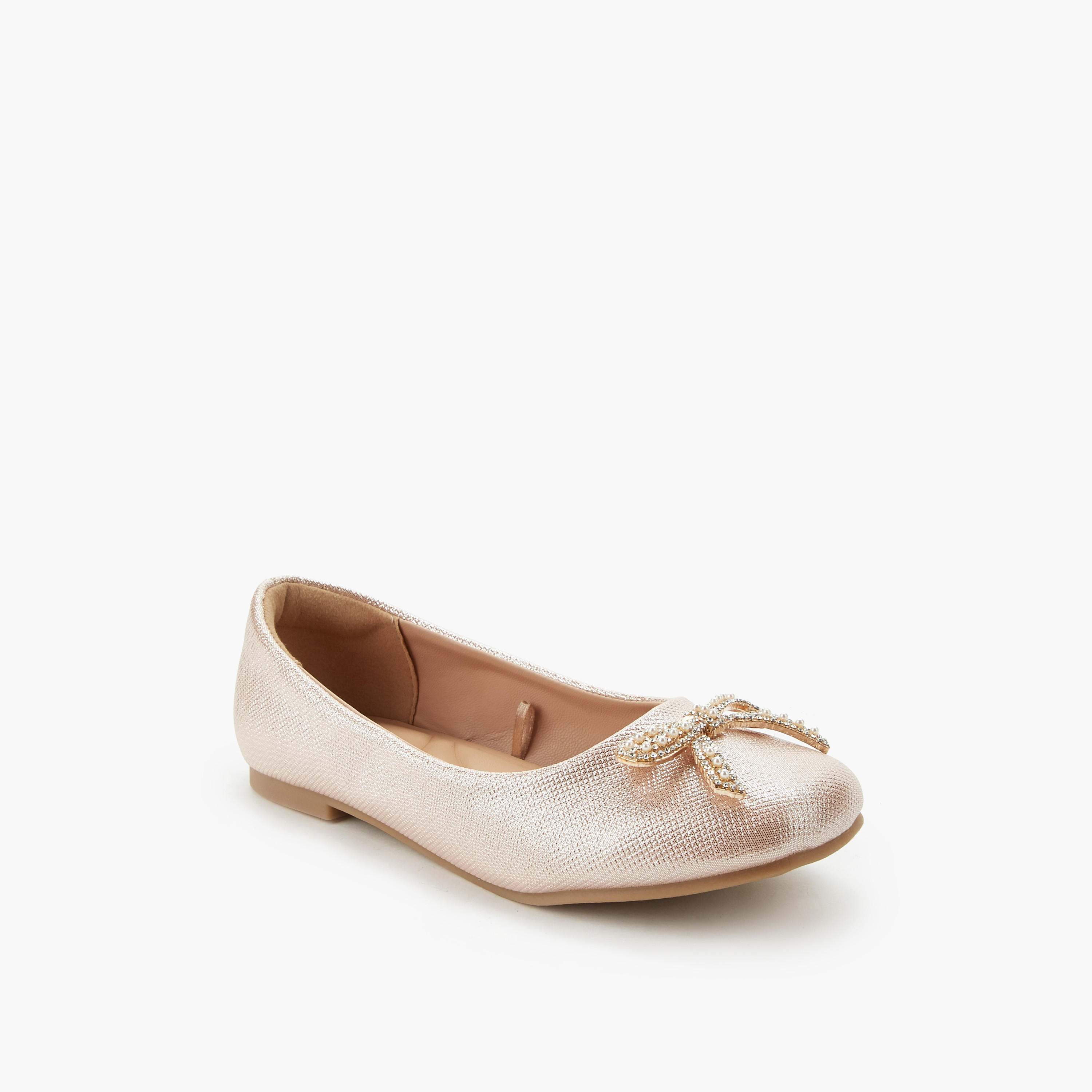 Celeste Girls Bow Embellished Ballerina Shoes-girls-shoes-ballerinas-image-2