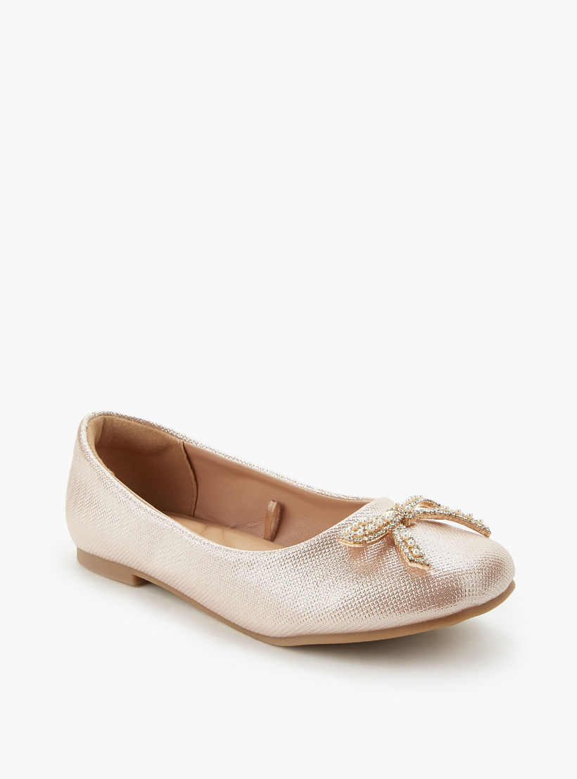 Celeste Girls Bow Embellished Ballerina Shoes-girls-shoes-ballerinas-image-2