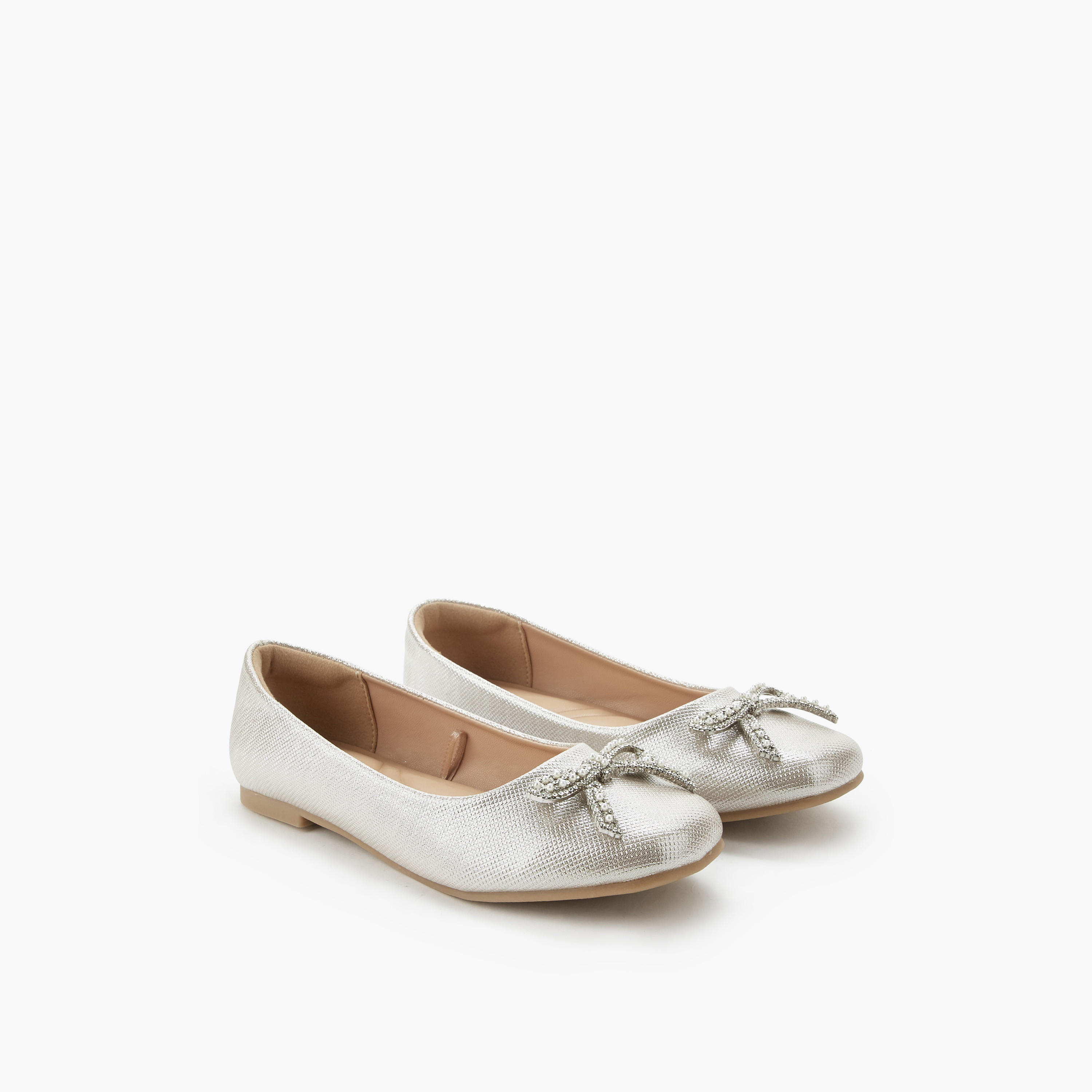Celeste Girls Bow Embellished Ballerina Shoes-girls-shoes-ballerinas-image-1