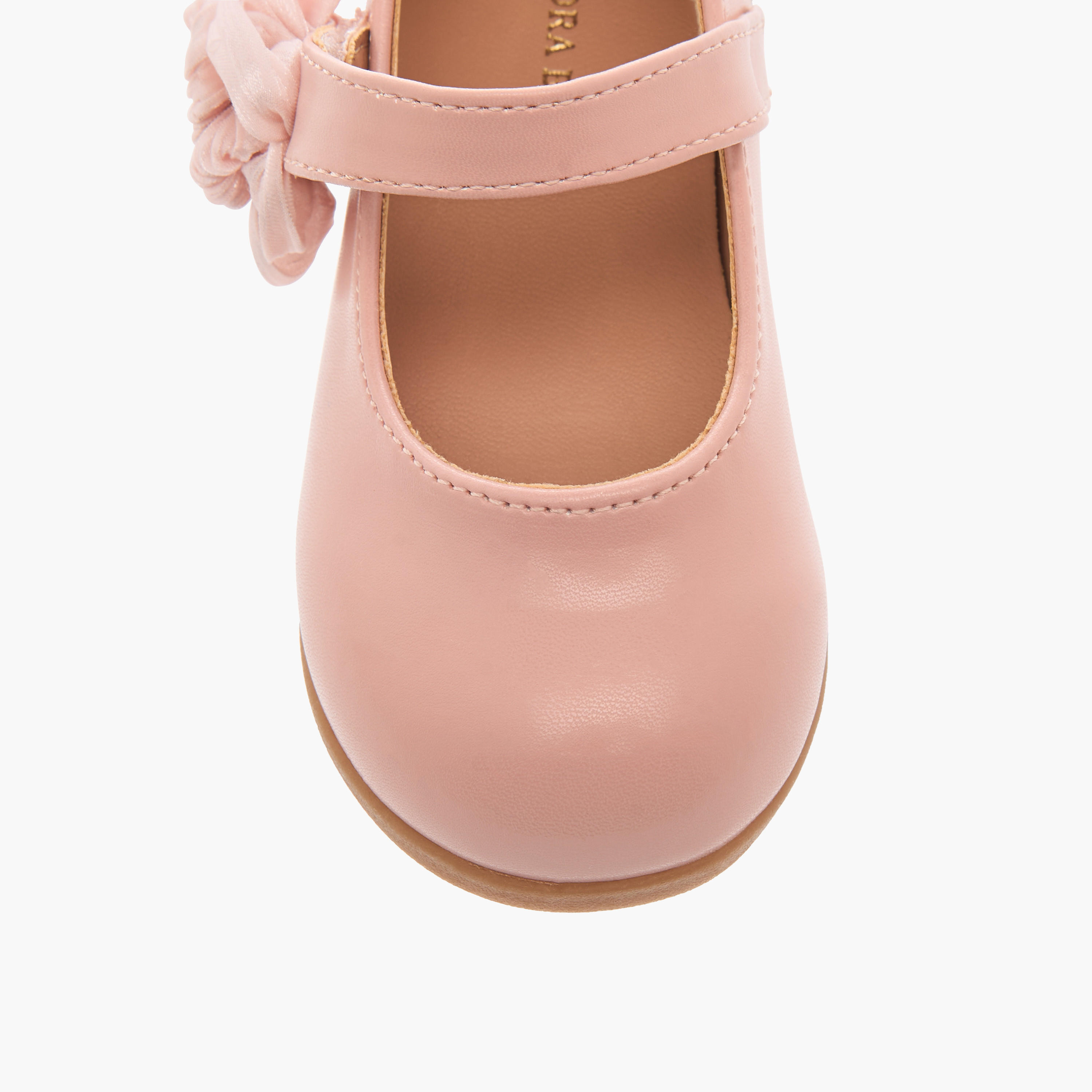 Flora Bella Floral Accent Detail Mary Jane Shoes with Hook and Loop Closure-girls-shoes-maryjanes-image-4