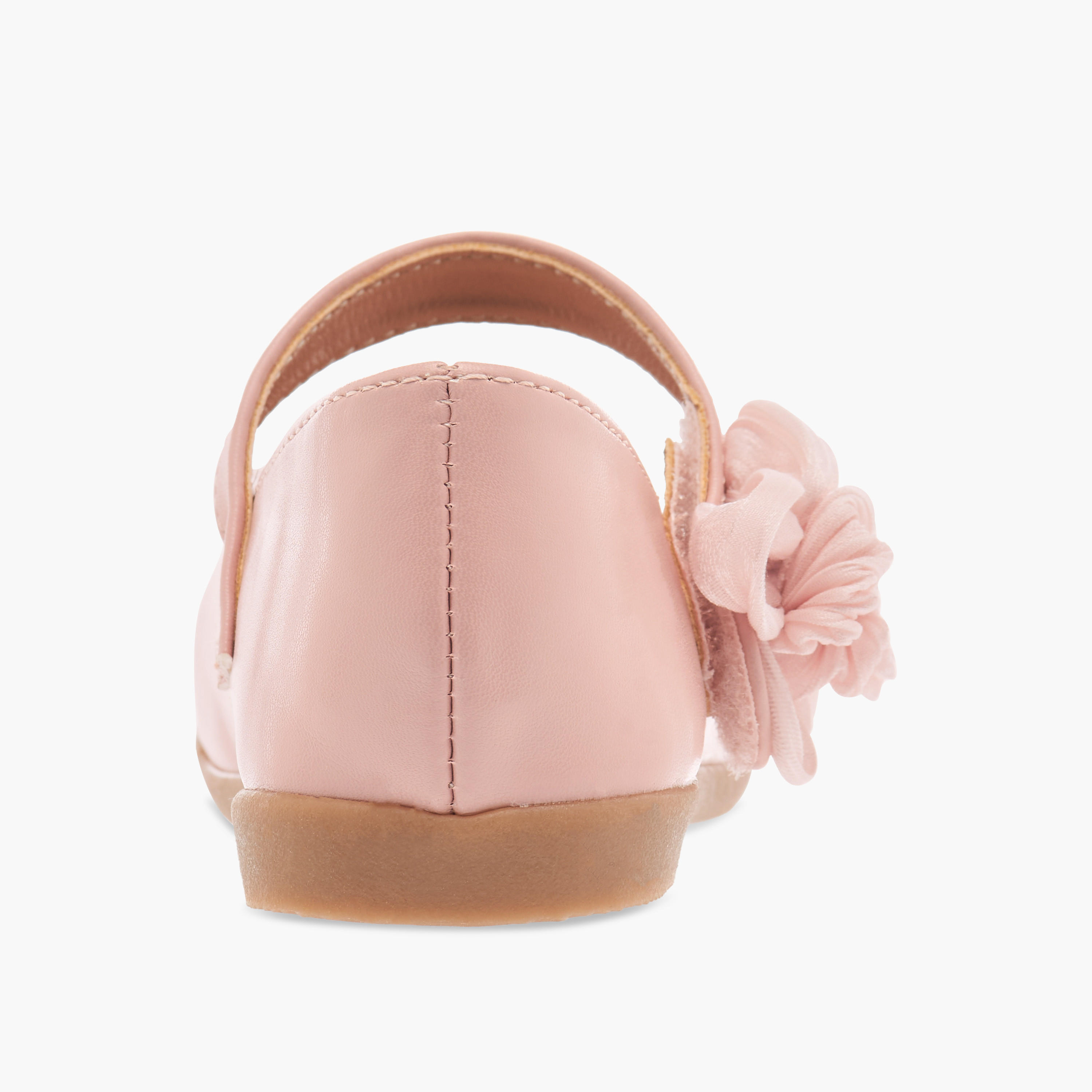 Flora Bella Floral Accent Detail Mary Jane Shoes with Hook and Loop Closure-girls-shoes-maryjanes-image-5