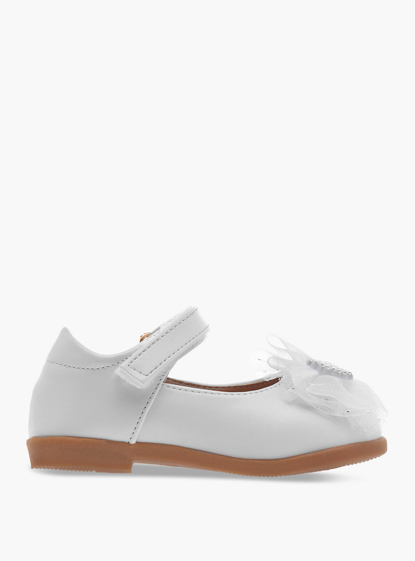 Flora Bella Bow Embellished Mary Jane Shoes with Hook and Loop Closure-girls-shoes-maryjanes-image-3