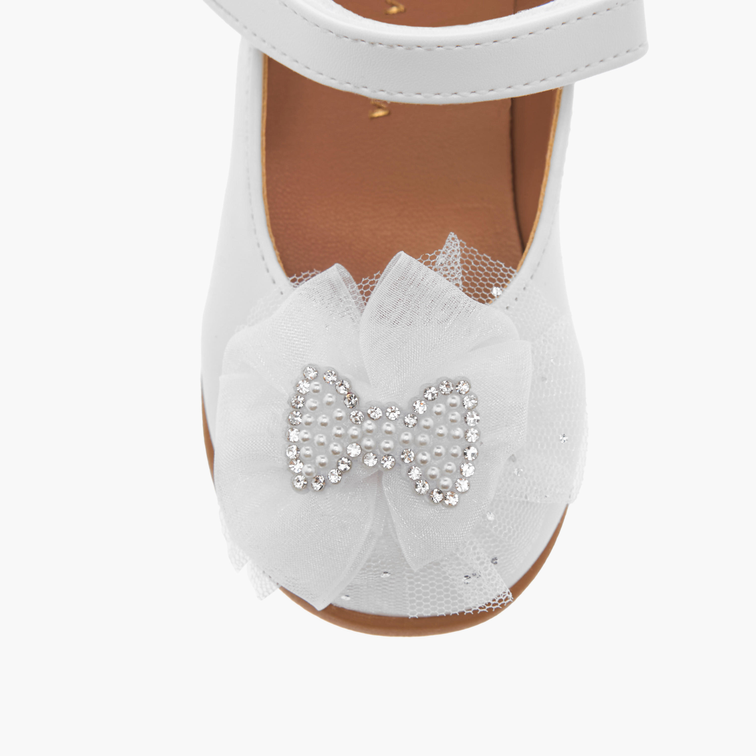 Flora Bella Bow Embellished Mary Jane Shoes with Hook and Loop Closure-girls-shoes-maryjanes-image-4