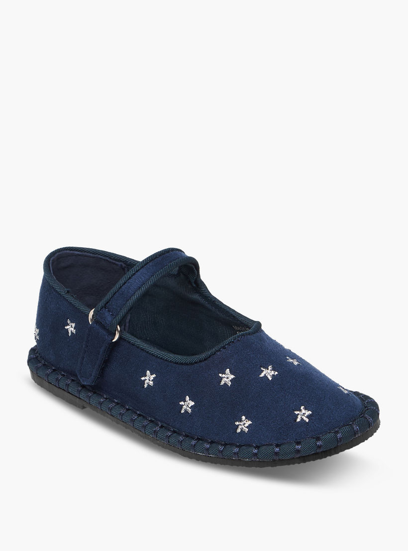Flora Bella Girls Star Embroidered Hook and Loop Mary Jane Shoes-girls-shoes-maryjanes-image-2