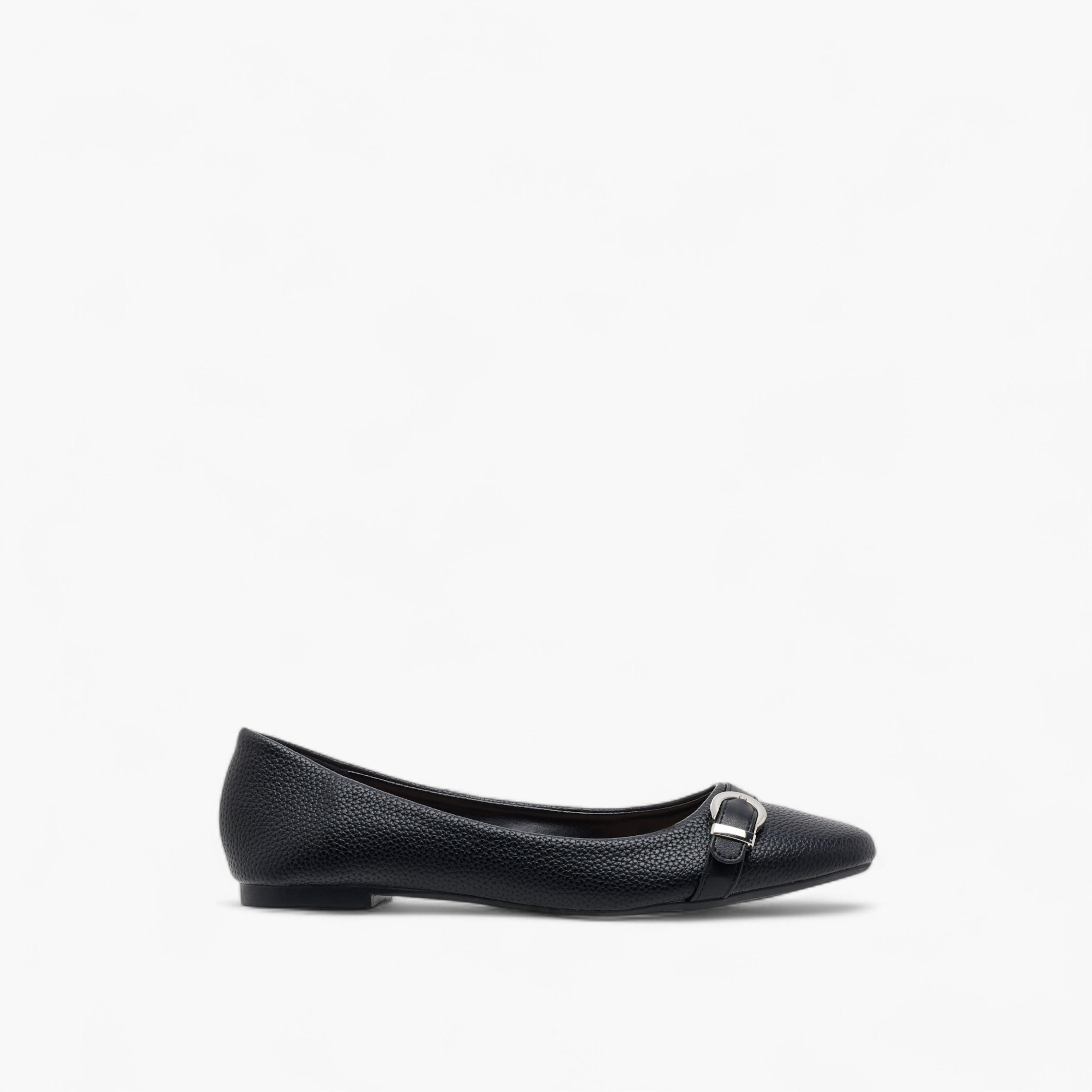 Flora Bella Textured Ballerina Shoes with Buckle Detail-women-shoes-ballerinas-image-3