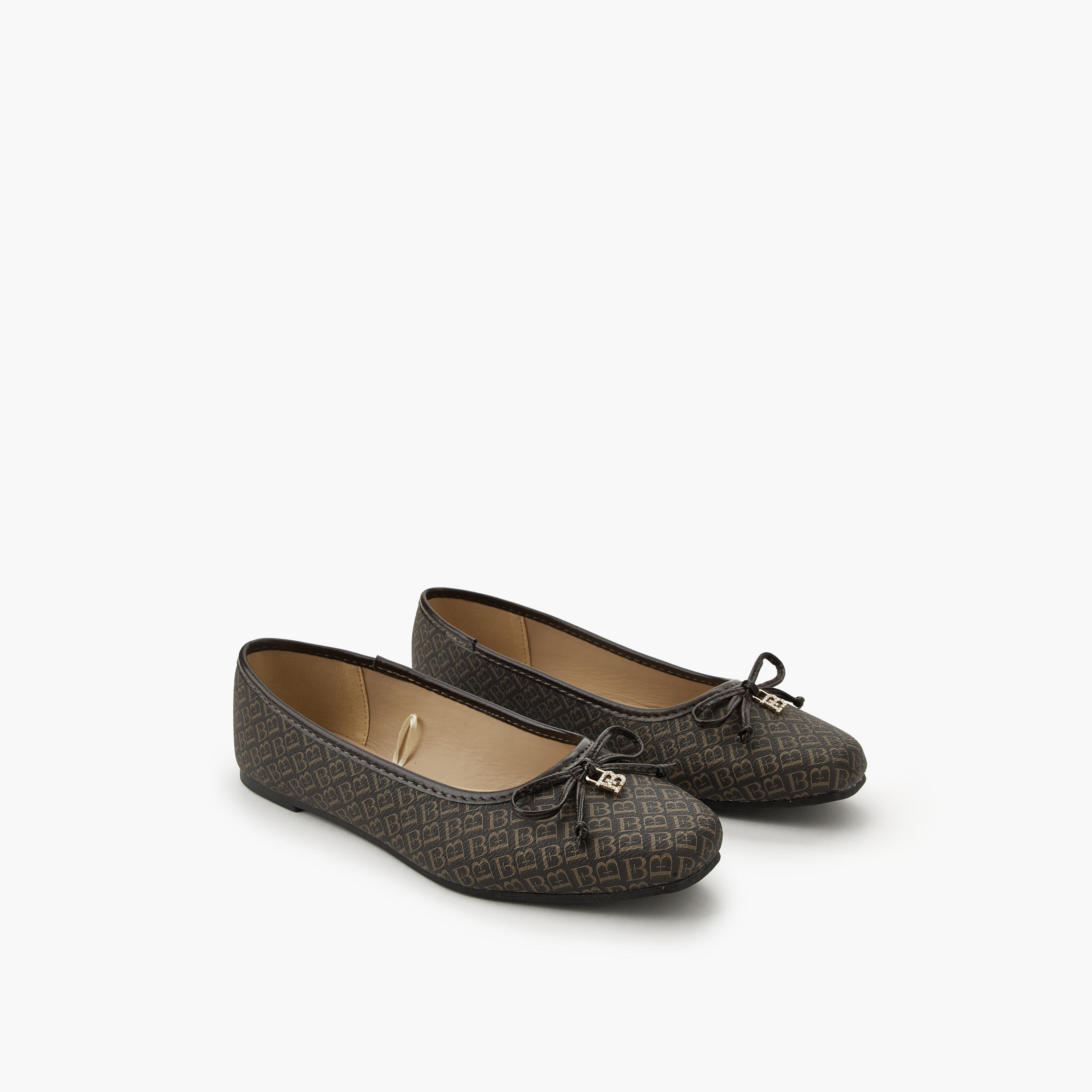 Flora Bella Monogram Print Slip-On Ballerina Shoes-women-shoes-ballerinas-image-1