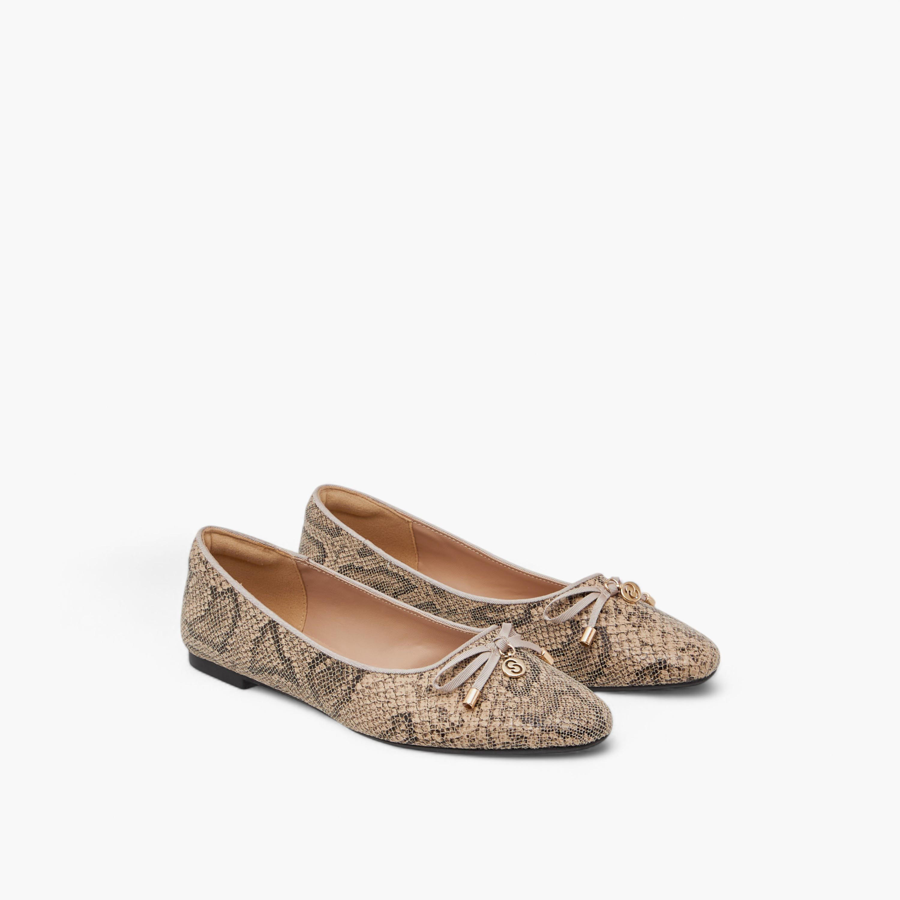 Celeste Women's Animal Print Slip-On Ballerina Shoes with Bow Accent-women-shoes-ballerinas-image-1