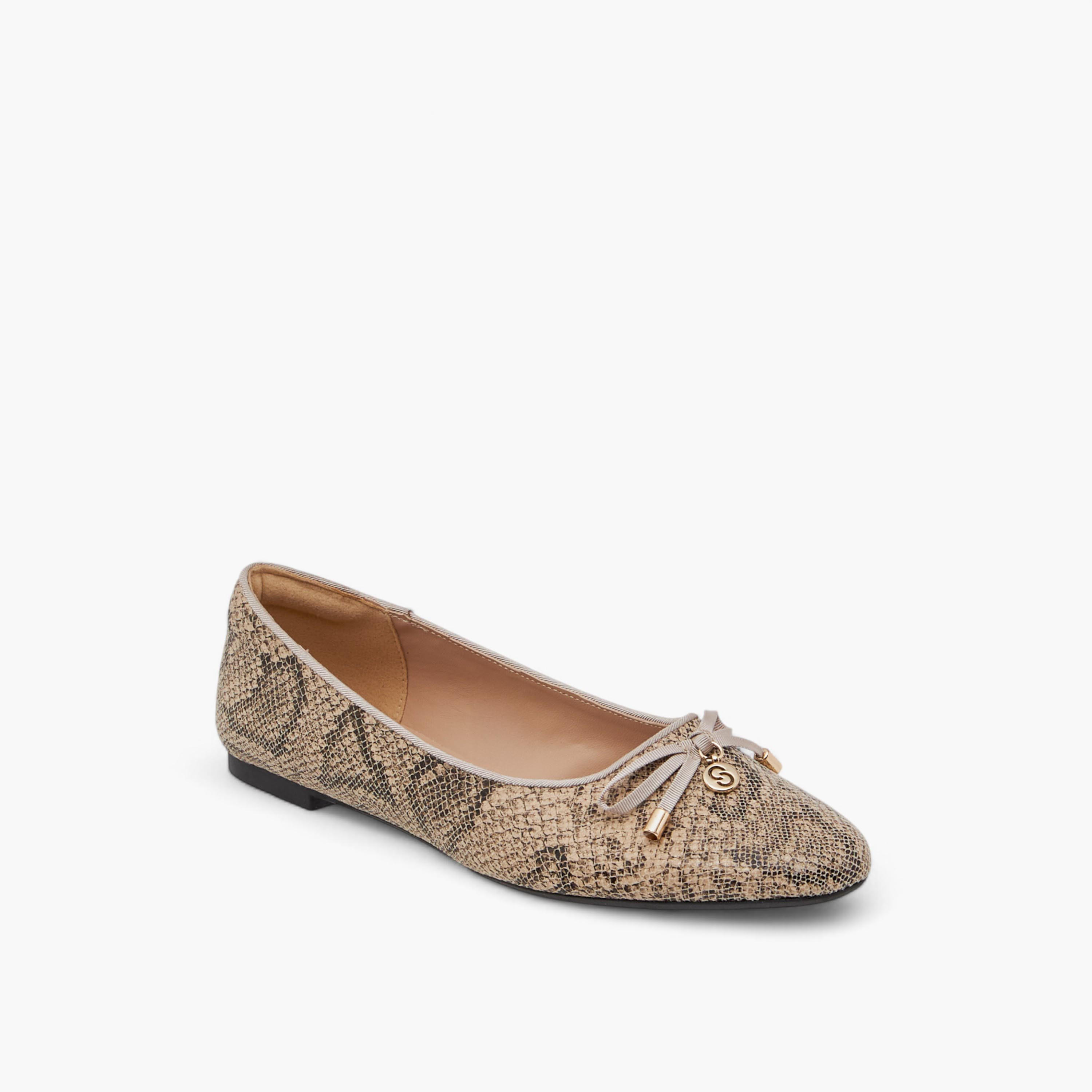 Celeste Women's Animal Print Slip-On Ballerina Shoes with Bow Accent-women-shoes-ballerinas-image-2