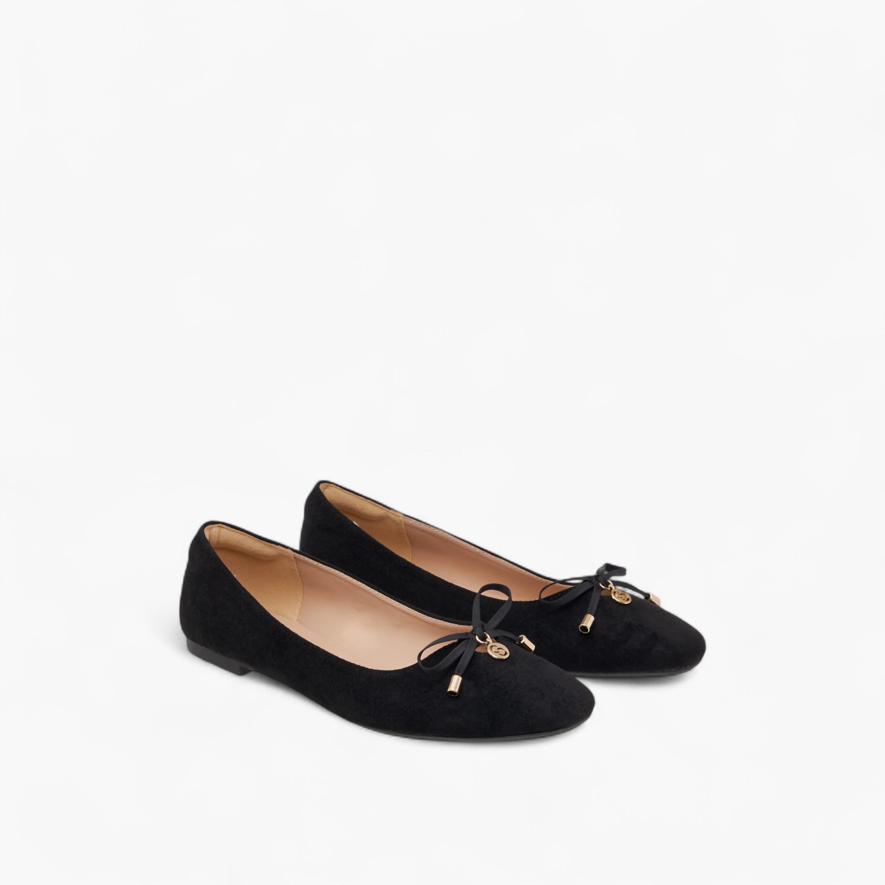 Celeste Women's Solid Slip-On Ballerina Shoes with Bow Accent-women-shoes-ballerinas-image-1