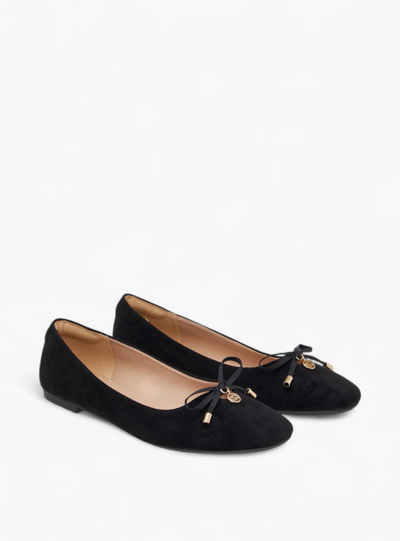 Celeste Women's Solid Slip-On Ballerina Shoes with Bow Accent-women-shoes-ballerinas-image-1