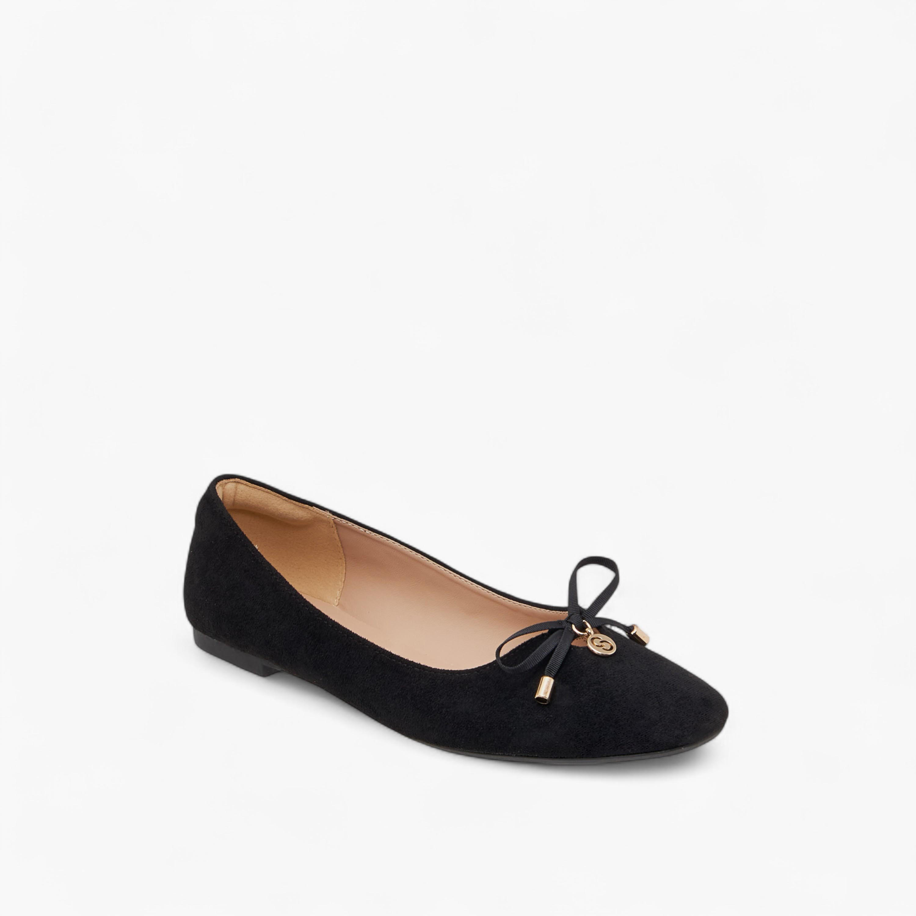 Celeste Women's Solid Slip-On Ballerina Shoes with Bow Accent-women-shoes-ballerinas-image-2