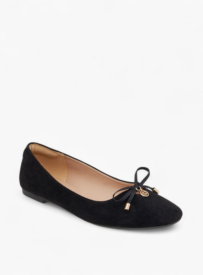 Celeste Women's Solid Slip-On Ballerina Shoes with Bow Accent-women-shoes-ballerinas-image-2