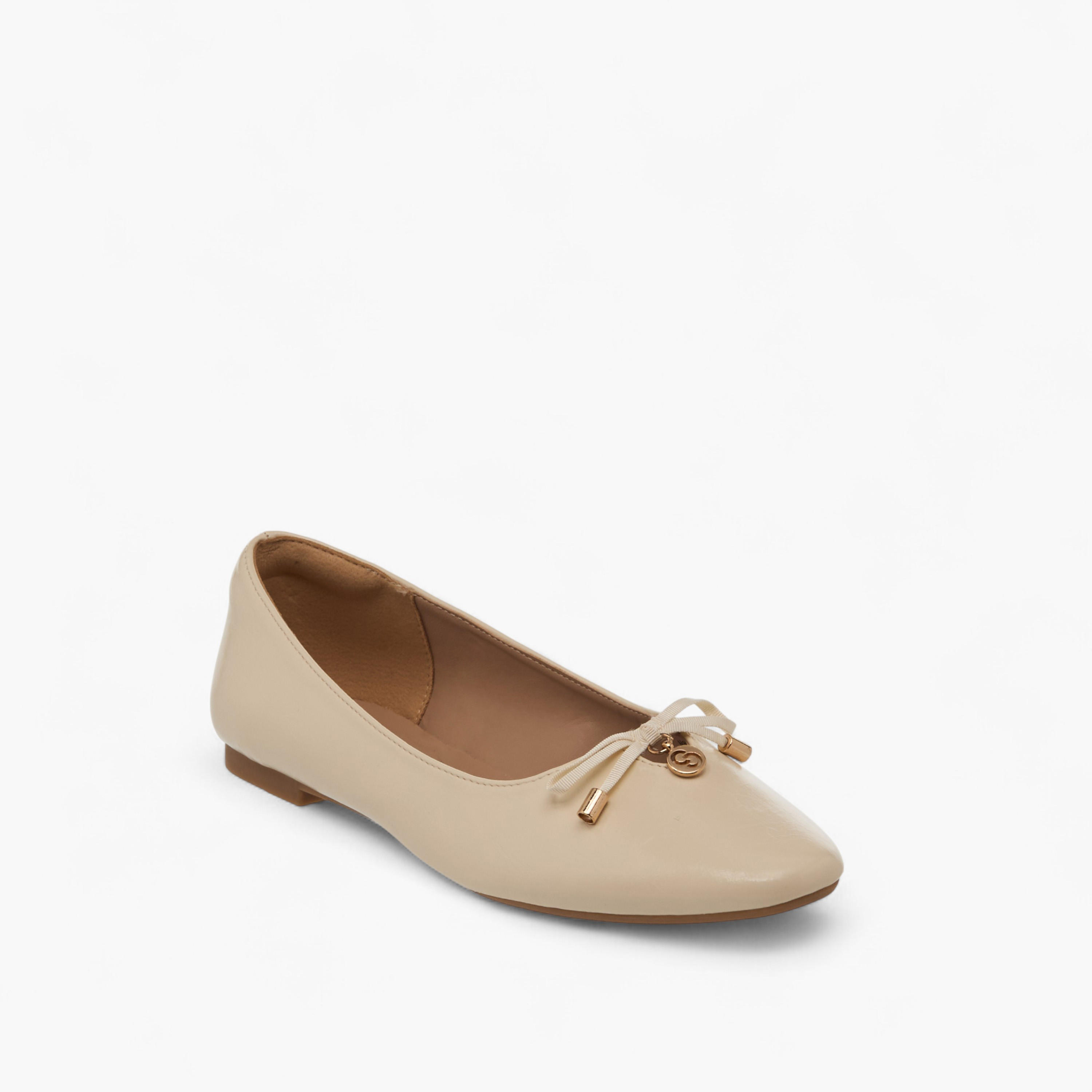 Celeste Women's Solid Slip-On Ballerina Shoes with Bow Accent-women-shoes-ballerinas-image-2